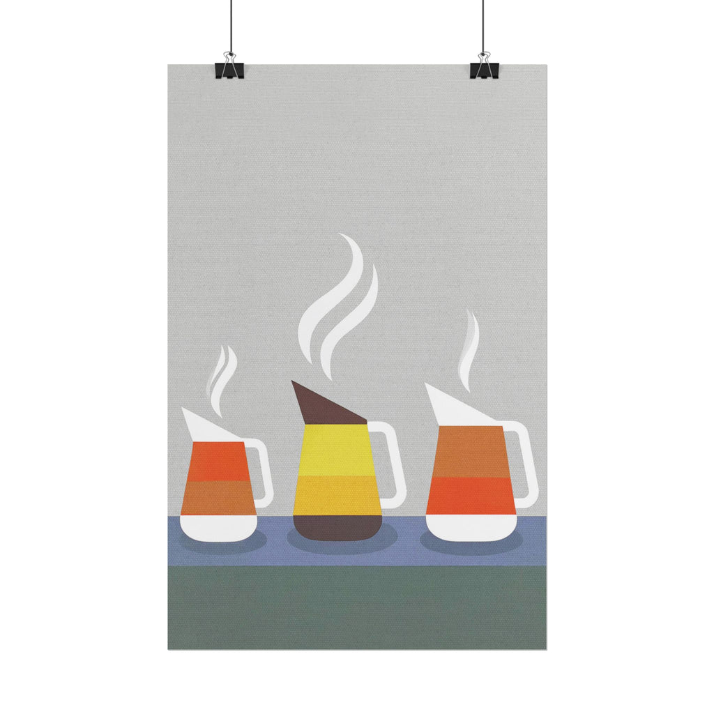 Danish Modern Inspired Coffee Pot Art Print Rolled Poster | Wall Art, Midwest Mod, Danish Modern, Coffee, Coffee Pot