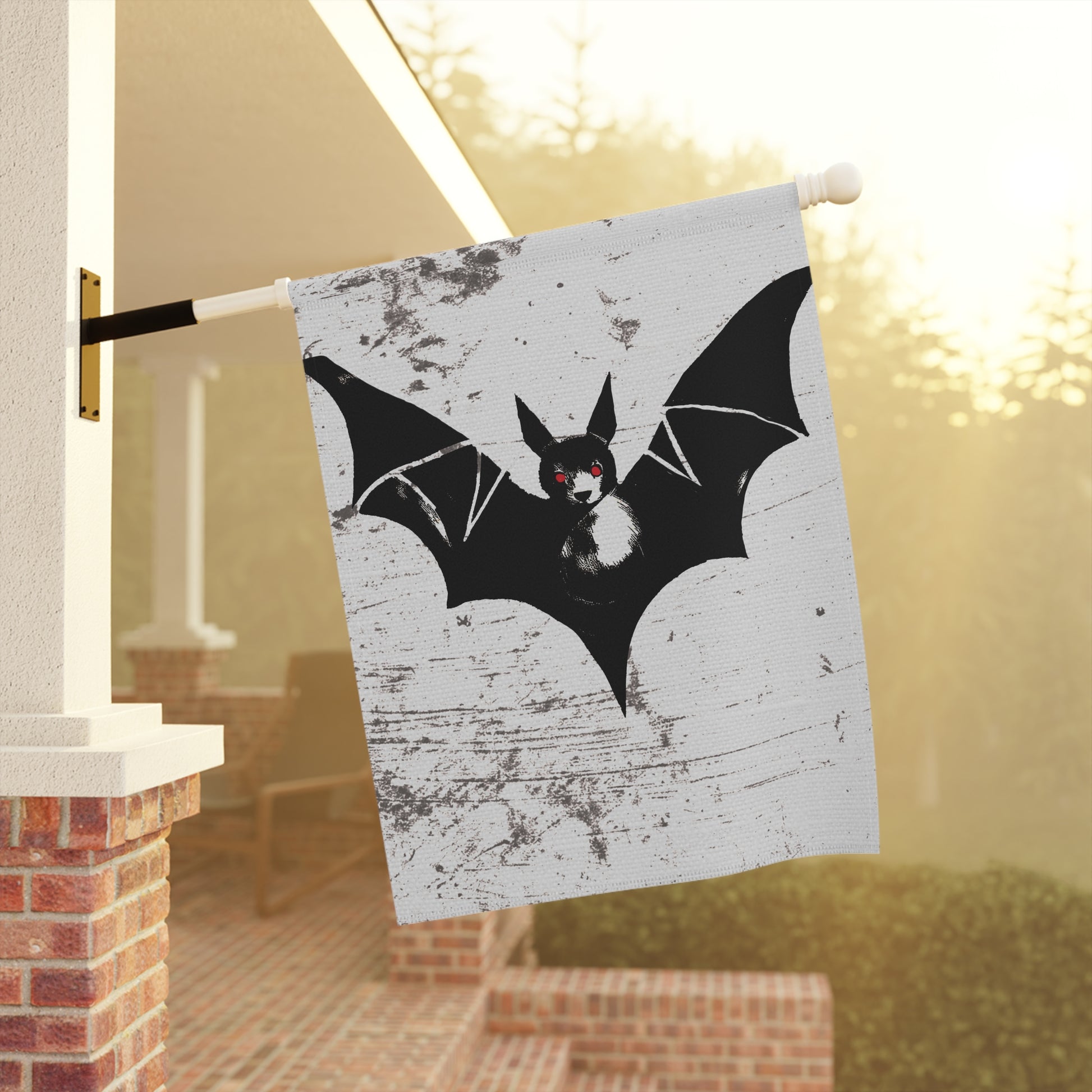 Halloween Seasonal Midwest Mod Single Black Bat Whimsical Yard Decoration, Unique Home & Garden Decor, House Flag, Garden Banner