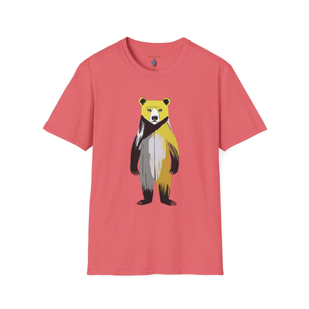 The Painted Black Bear Graphic Art Tee - 100% Cotton T-Shirt