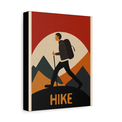 Midwest Modern Summer Activity HIKE Hiking Art Print - Matte Canvas, Stretched, 1.25"