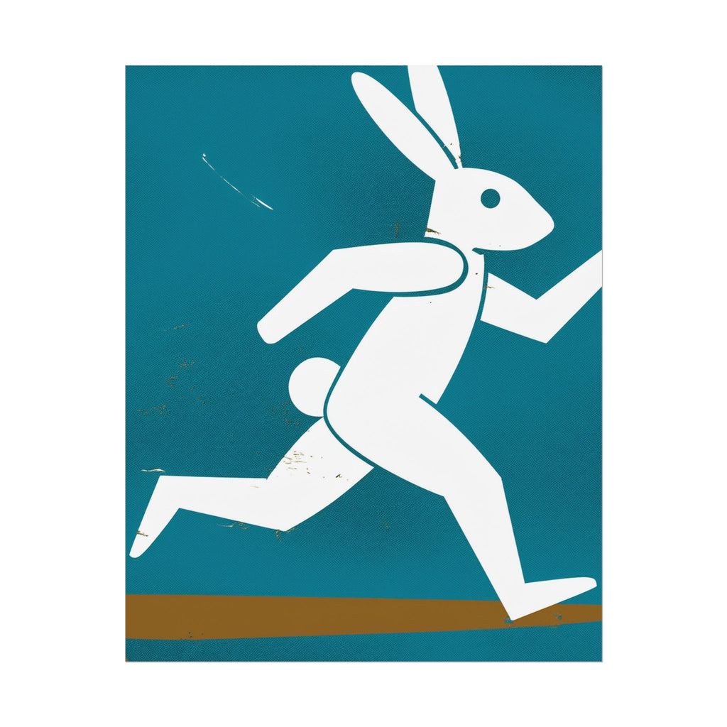 Running Rabbit #4, Rolled Poster -  animal lovers, spring, summer, easter, rabbit, bunny
