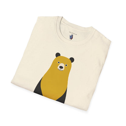 Nesting Yellow and Black Bear Graphic Art - 100% Cotton T-Shirt