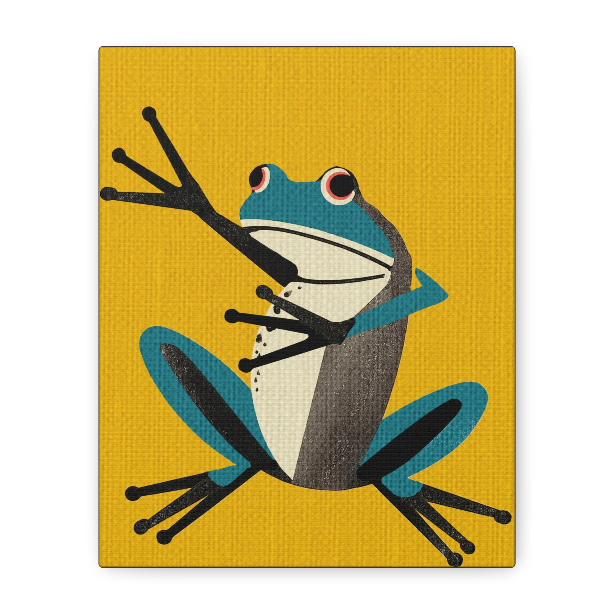 Turquoise Pop Style Frog - Matte Canvas, Stretched, 1.25"