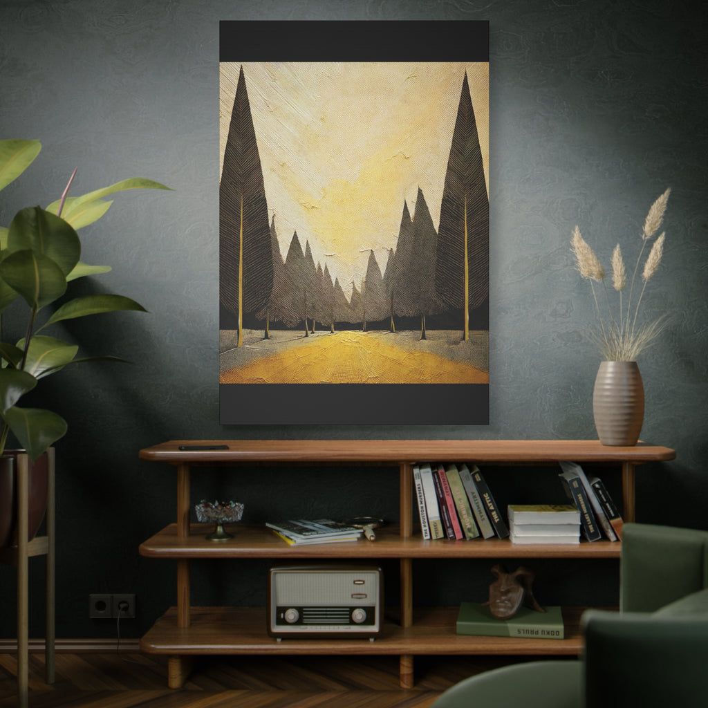 Moody Modern Golden Landscape - Matte Canvas, Stretched, 1.25"