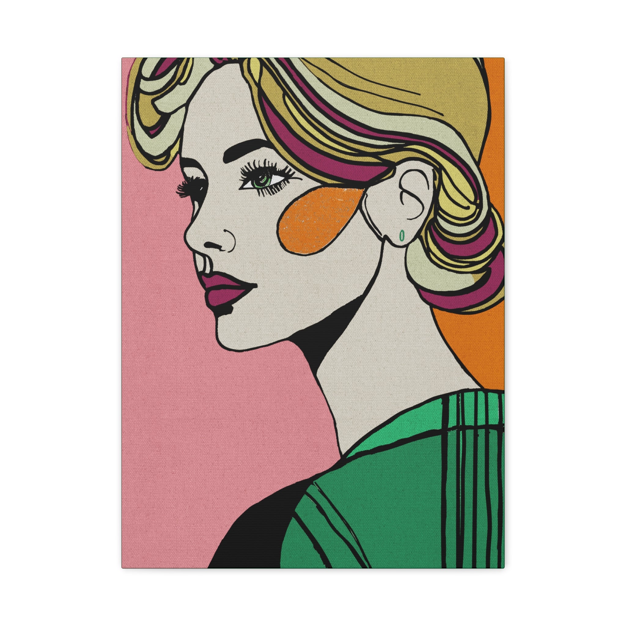 Dreamy Woman No. 1 Modern Graphic Art Print - Matte Canvas, Stretched, 1.25"