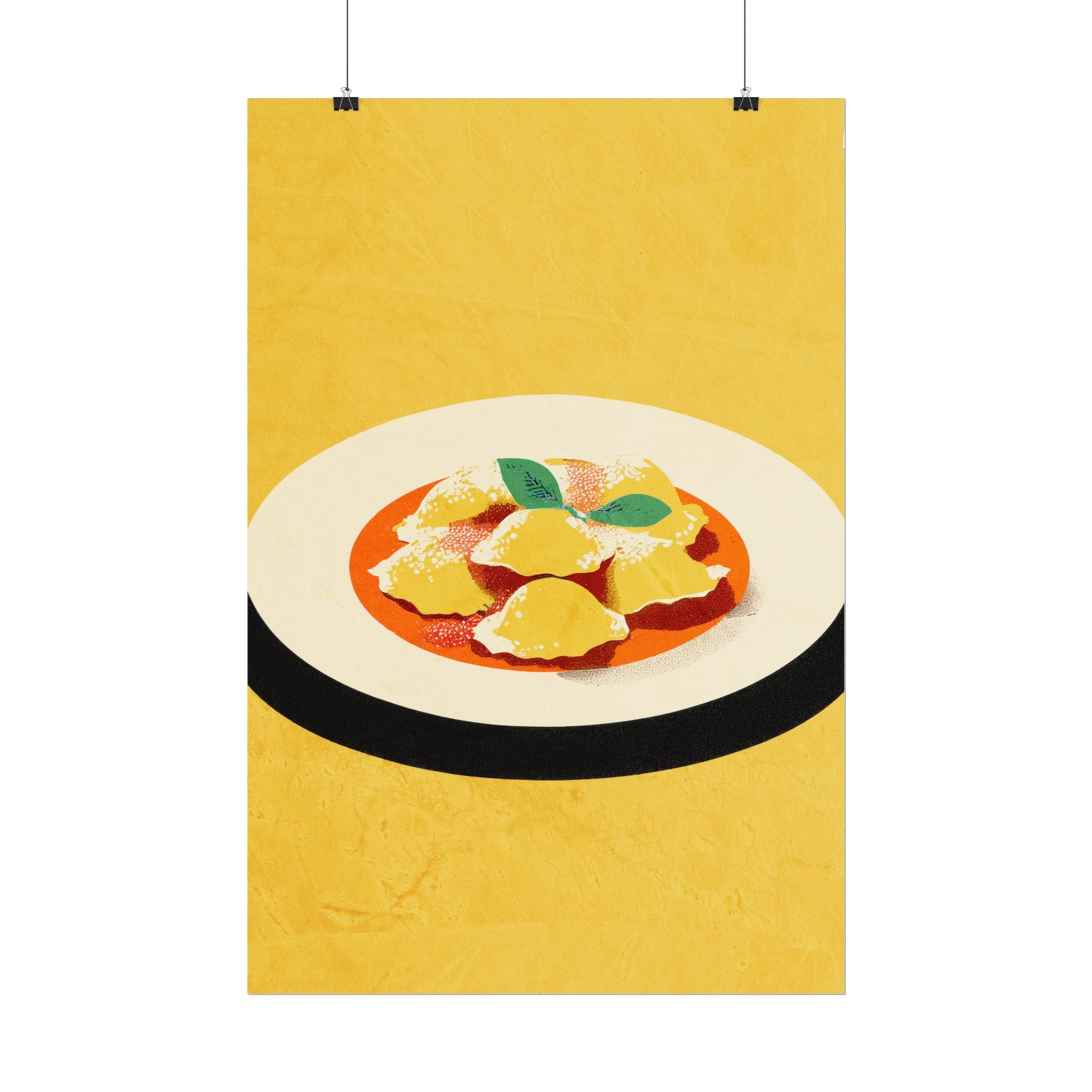 Comfort Food Pop Art Print-Ravioli Pasta Rolled Poster |