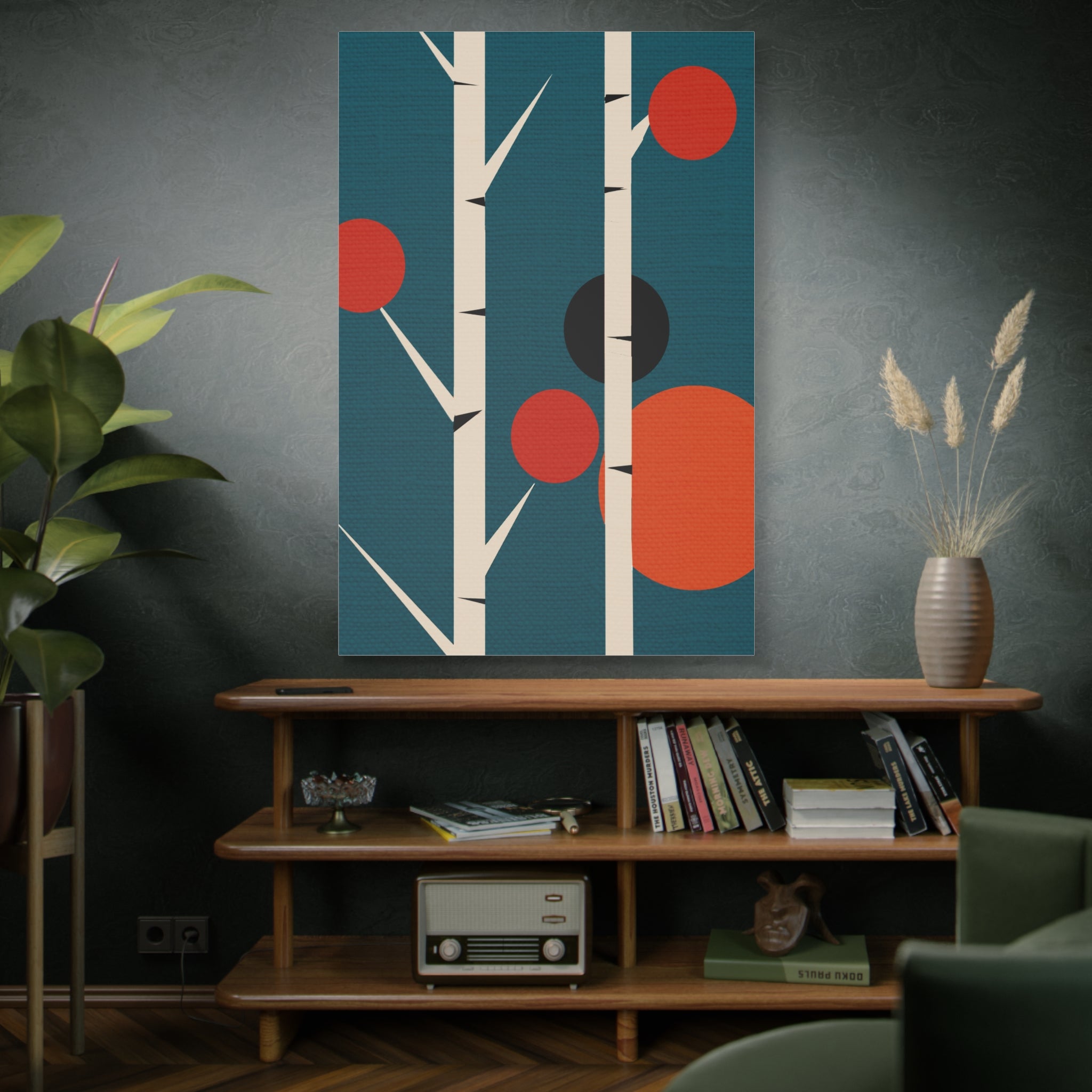 Modern MCM Birch Trees - Matte Canvas, Stretched, 1.25"