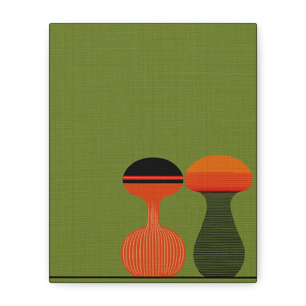 Midwest Mod Salt & Pepper Print - Danish Modern Inspired - Matte Canvas, Stretched, 1.25"
