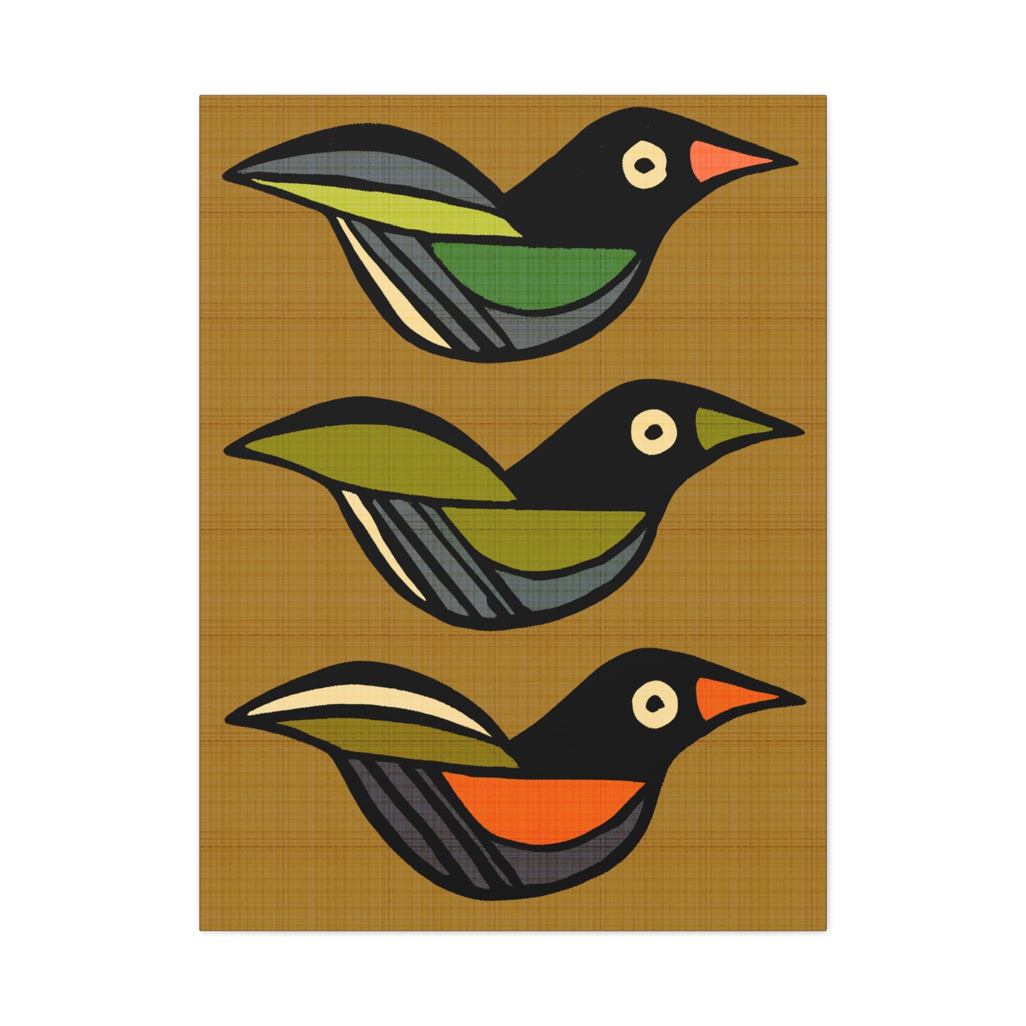 Midwest Modern Flying Birds Art Print  - Matte Canvas, Stretched, 1.25"