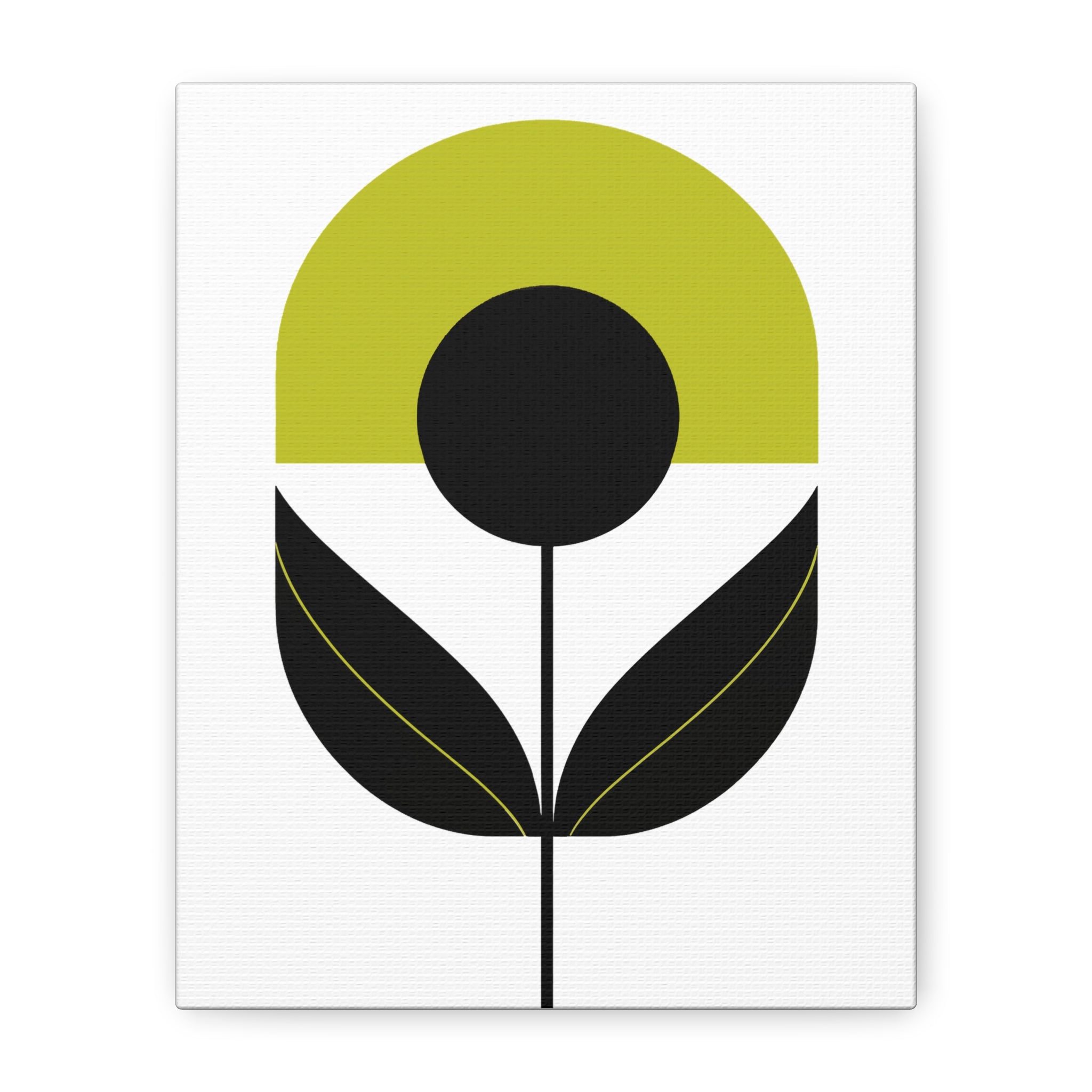 Mossy Green Mod Flower - Matte Canvas, Stretched, 1.25"