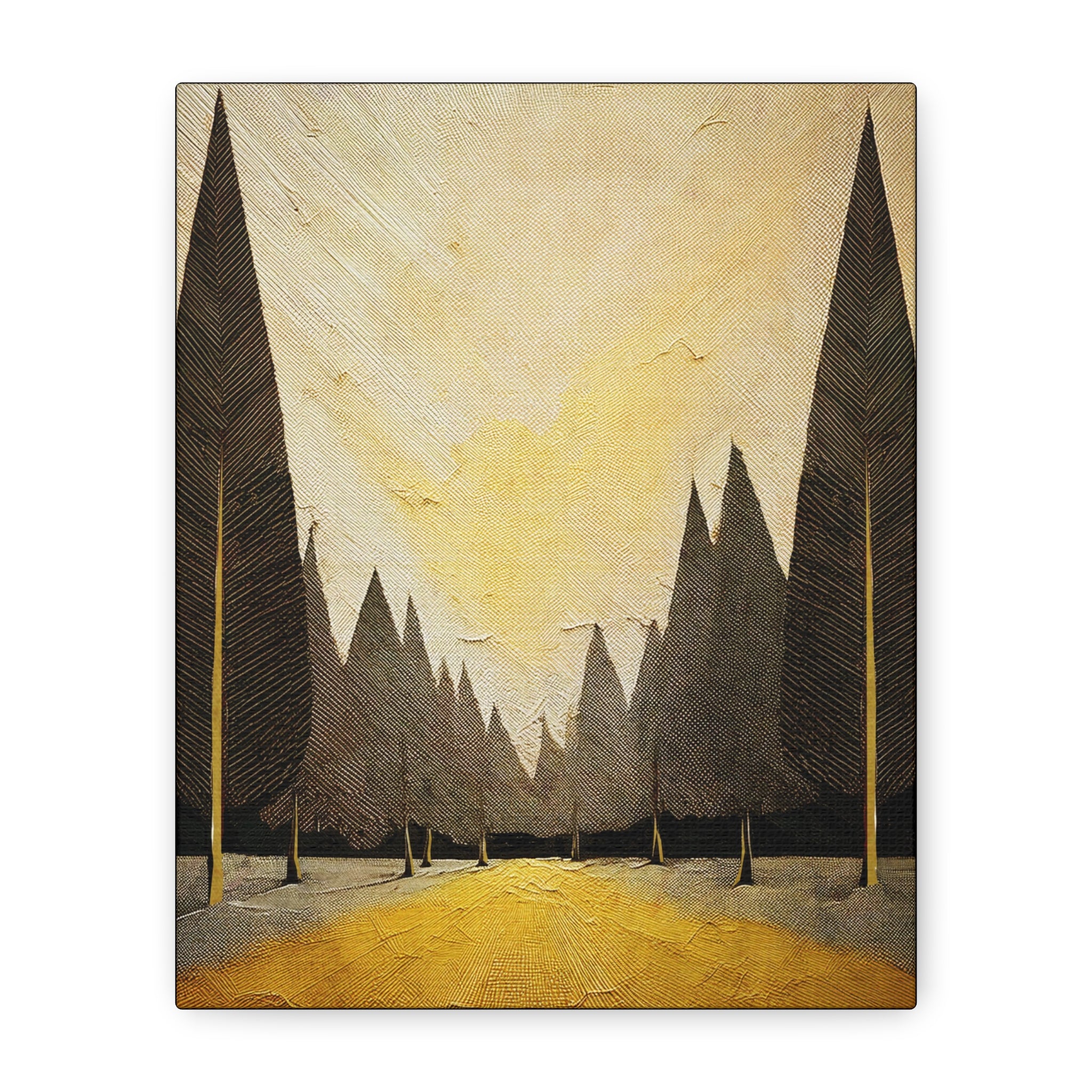 Moody Modern Golden Landscape - Matte Canvas, Stretched, 1.25"