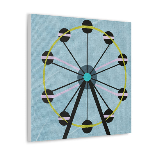 Canvas Art Print - Graphic Pop Art Style Ferris Wheel