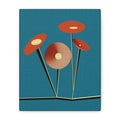 Midwest Modern Saucer Flowers in B - Matte Canvas, Stretched, 1.25"