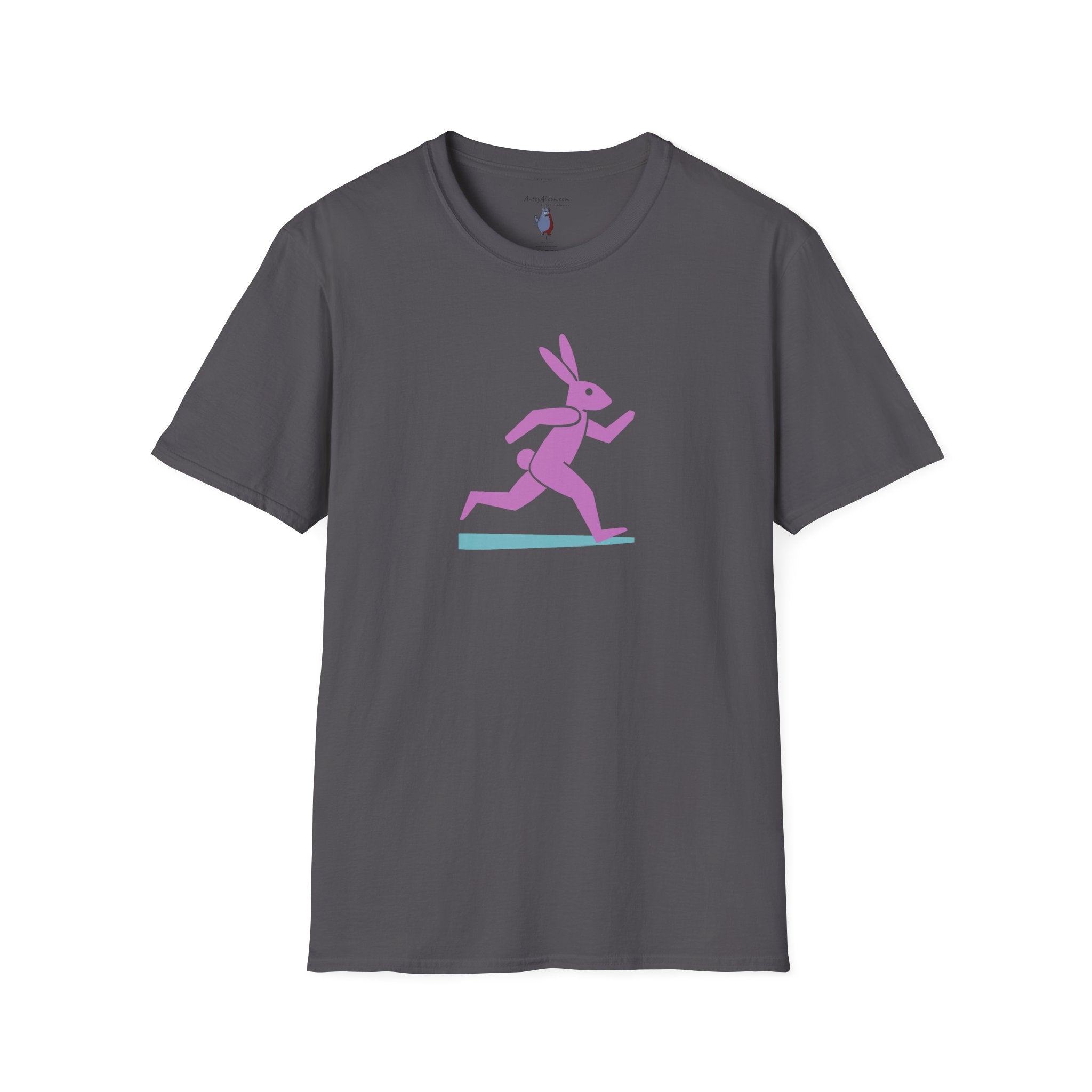 Midwest Modern Run Rabbit Run #4- 100% Cotton Graphic Tee - animal lovers, rabbit, bunny, easter, spring