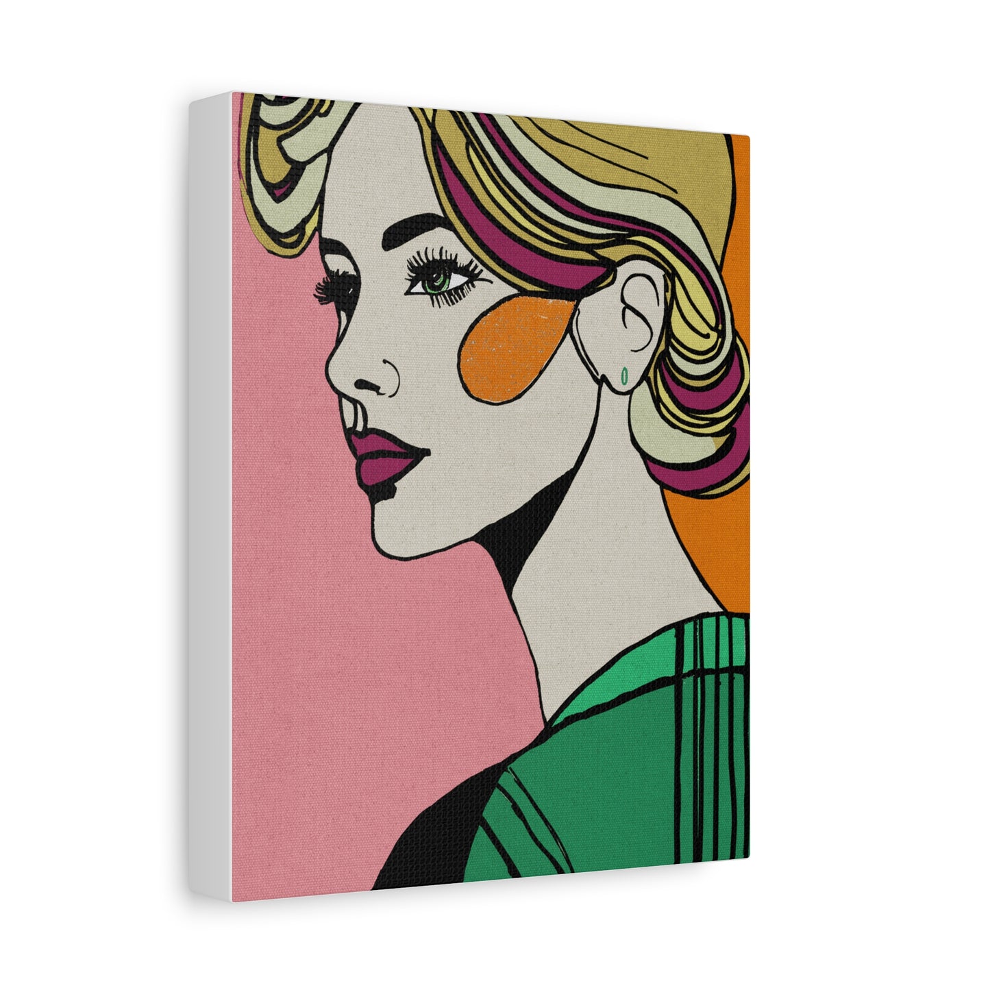 Dreamy Woman No. 1 Modern Graphic Art Print - Matte Canvas, Stretched, 1.25"