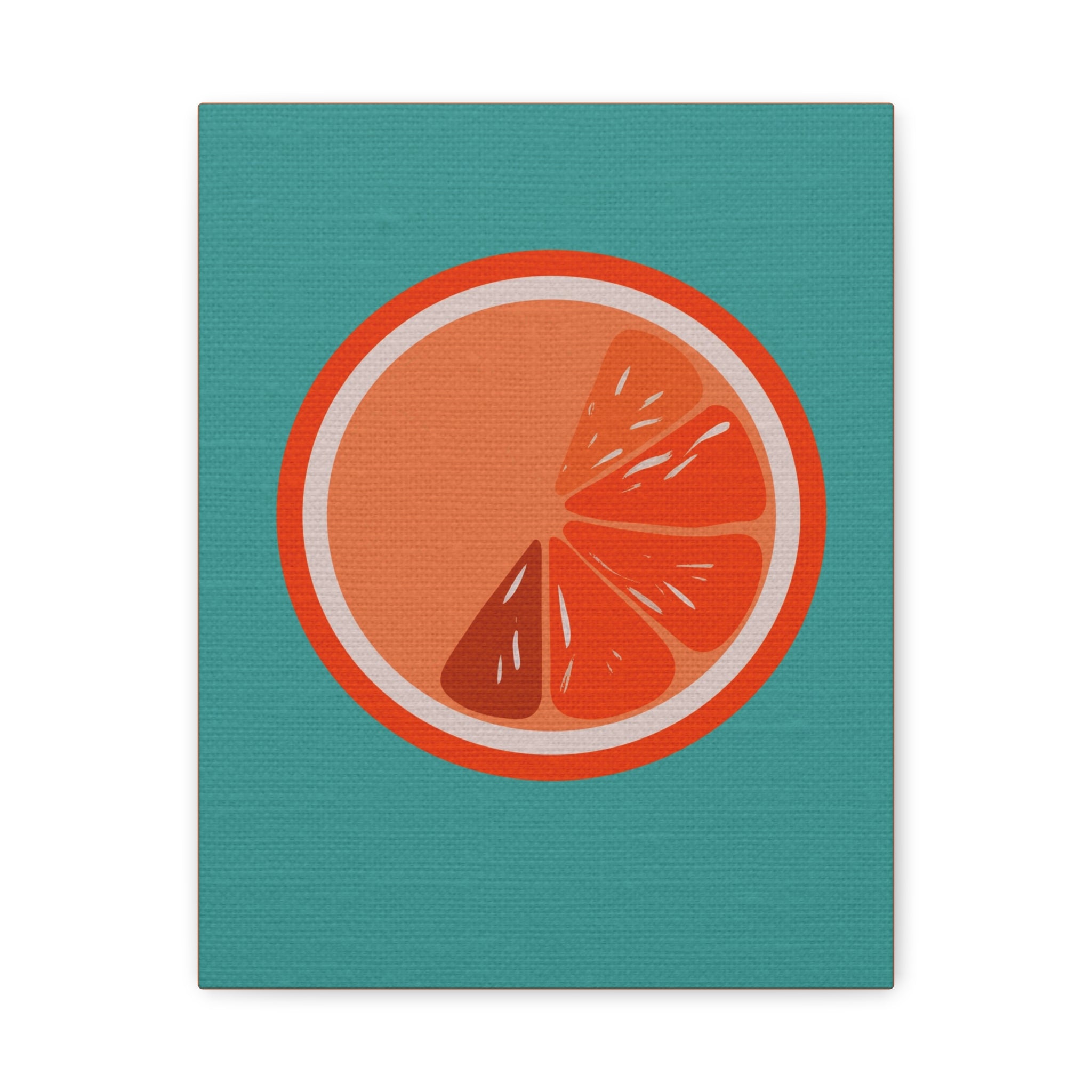 Midwest Modern Icon Pop Art Orange Slice Print - Matte Canvas, Stretched, 1.25" - wall decor, fun art,  bold, fruit, orange