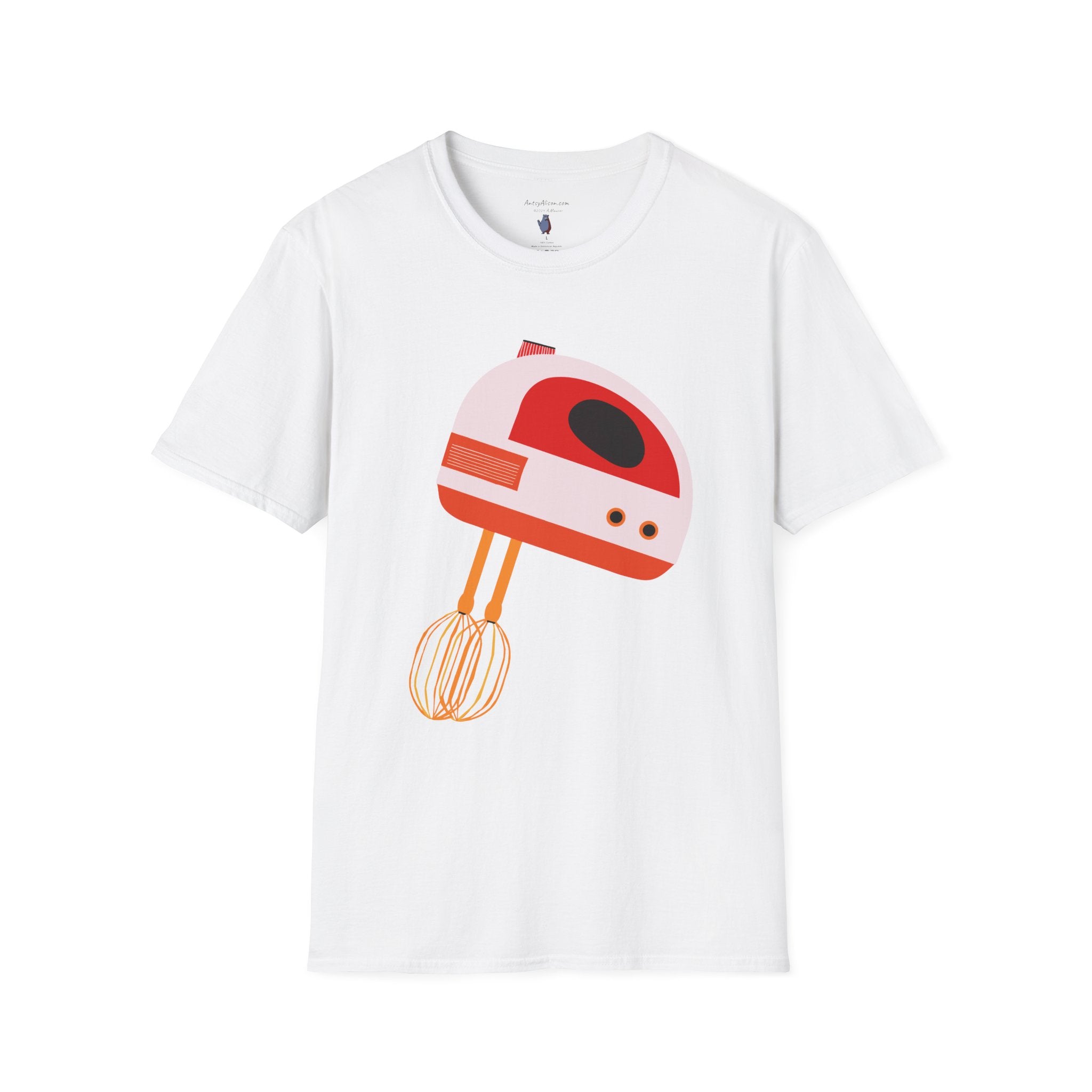 Retro Hand Mixer Blender - Unisex Softstyle Graphic T-Shirt