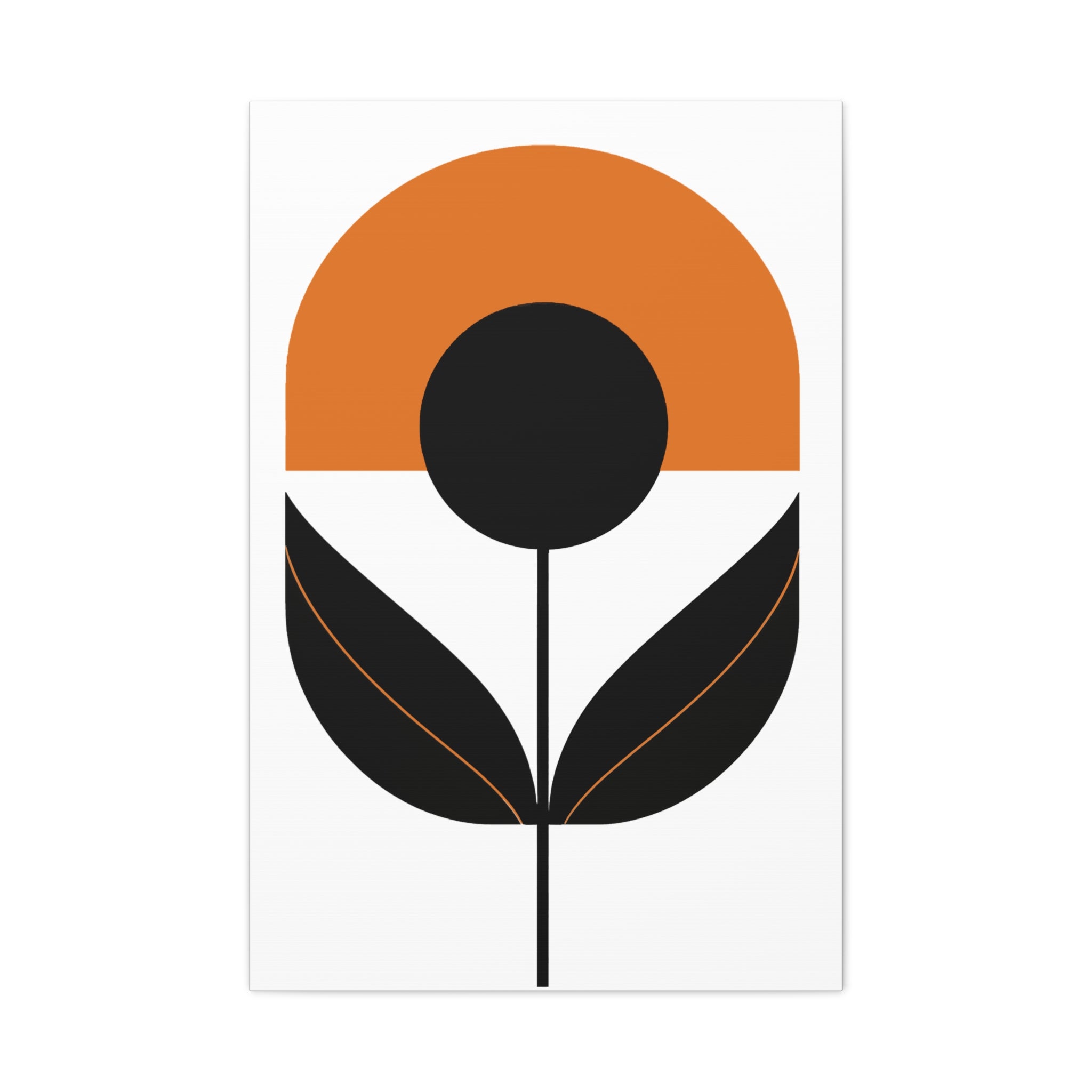 Orange Sorbet Mod Flower - Matte Canvas, Stretched, 1.25"
