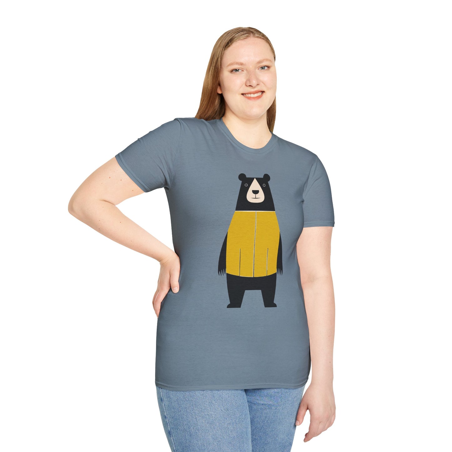 Bear in Yellow Graphic Art - 100% Cotton T-Shirt