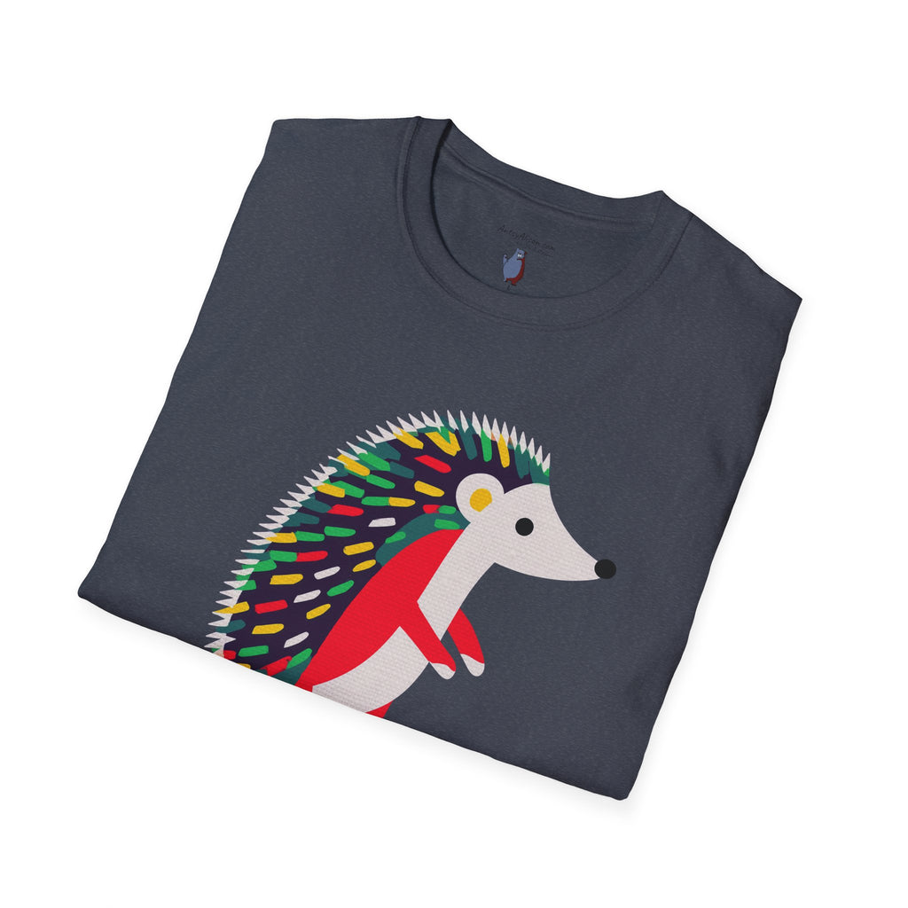 Midwest Modern Pop Icon Cutest Little Hedgehog - 100% Cotton Graphic Tee - animal lovers, cute, hedgehog, red