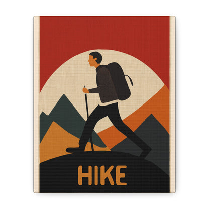 Midwest Modern Summer Activity HIKE Hiking Art Print - Matte Canvas, Stretched, 1.25"