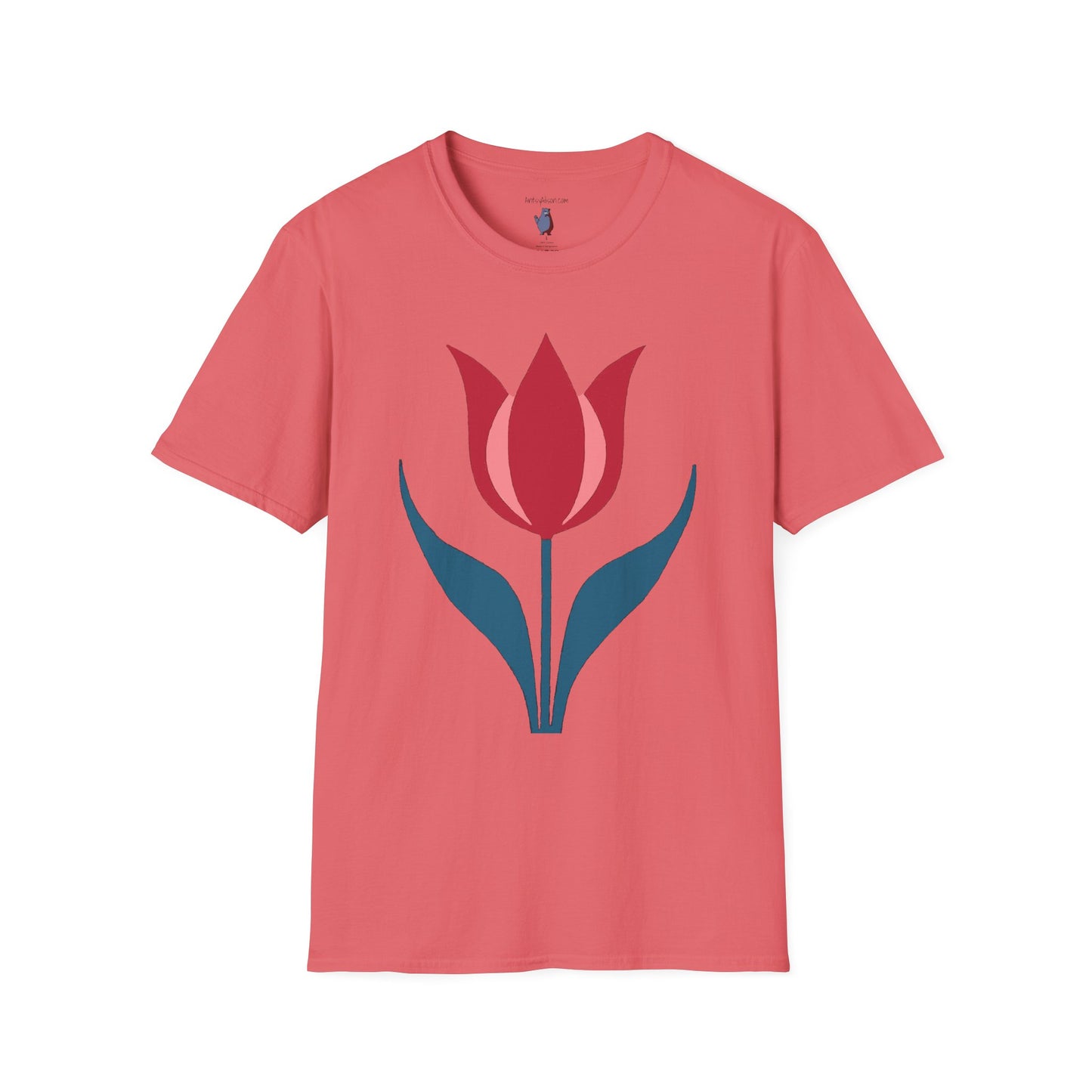 One Bold Tulip Graphic Art Tee - 100% Cotton T-Shirt