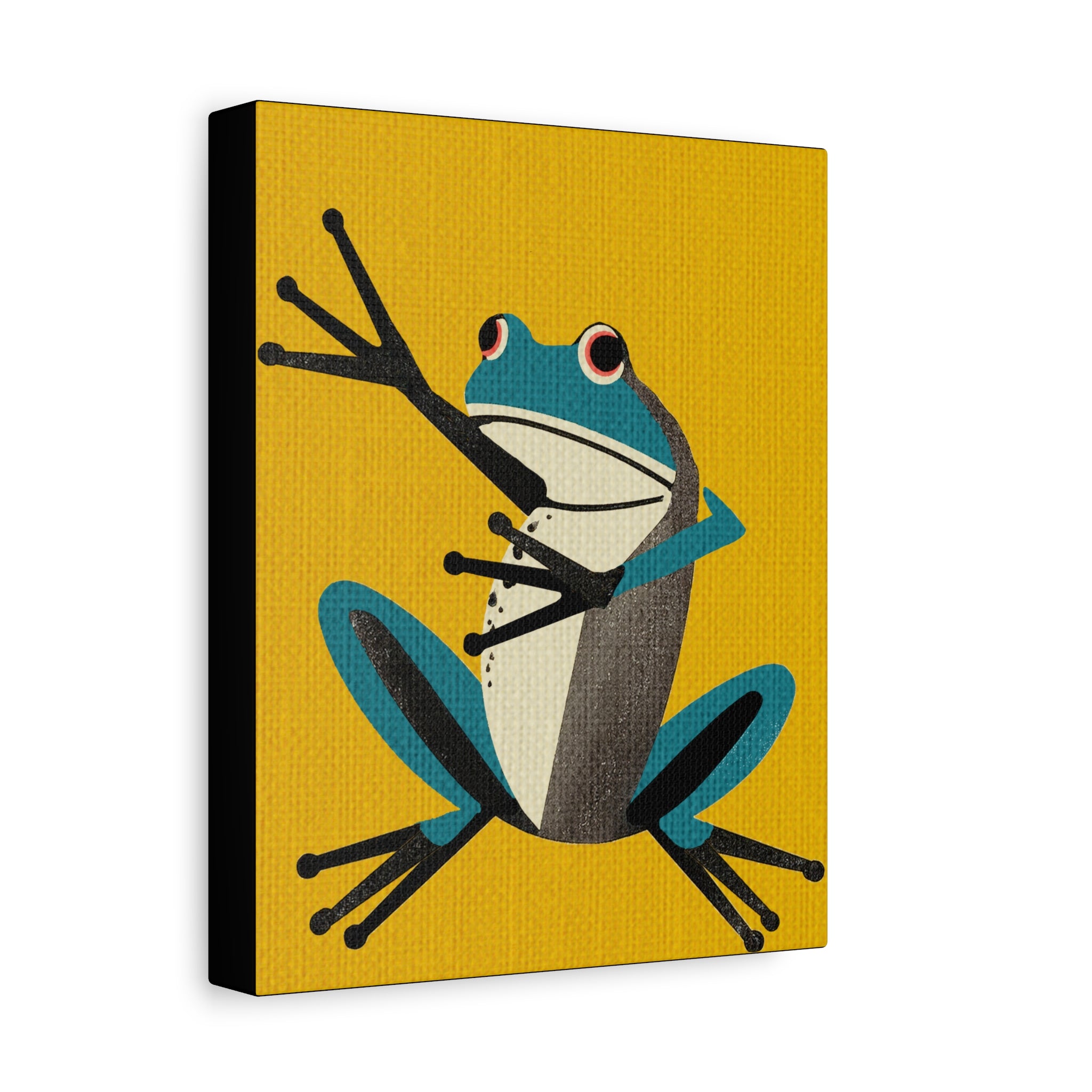 Turquoise Pop Style Frog - Matte Canvas, Stretched, 1.25"