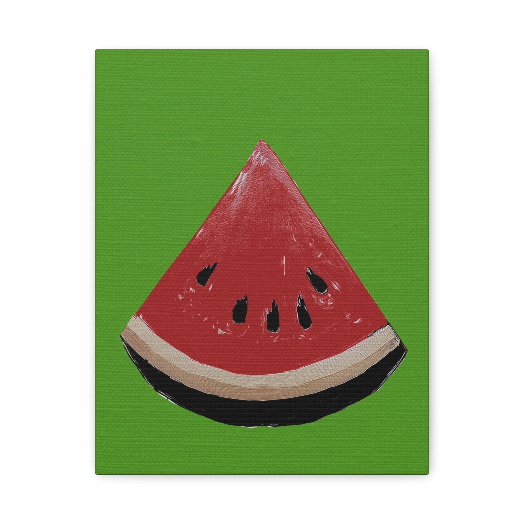 Midwest Modern Icon Pop Art Watermelon Wedge Print - Matte Canvas, Stretched, 1.25" - wall decor, fun art,  bold, fruit, watermelon