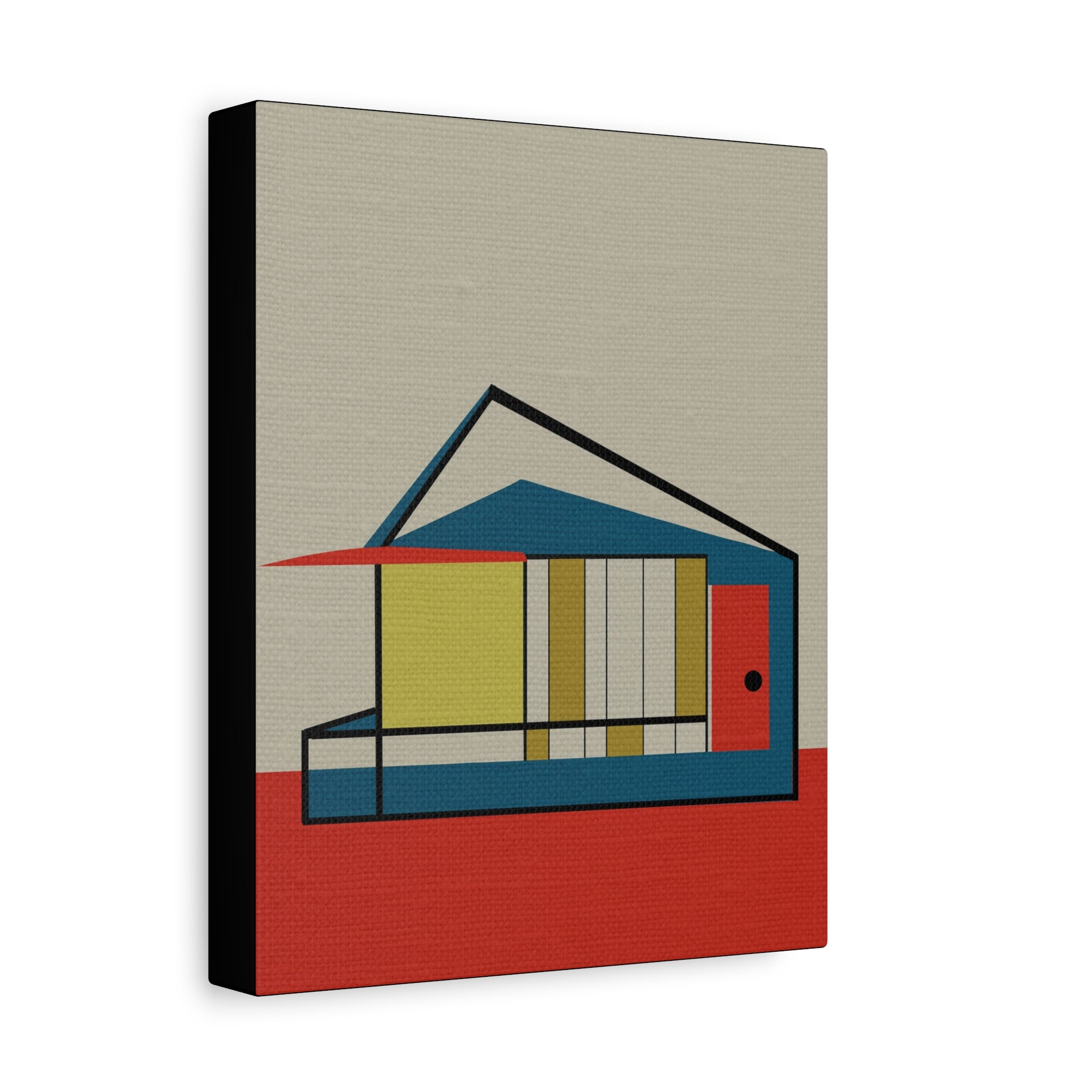 Midwest Modern Abstract MCM Inspired Classic House Home Art - Matte Canvas, Stretched, 1.25" -  home decor, wall art, mid-century, mod, mcm