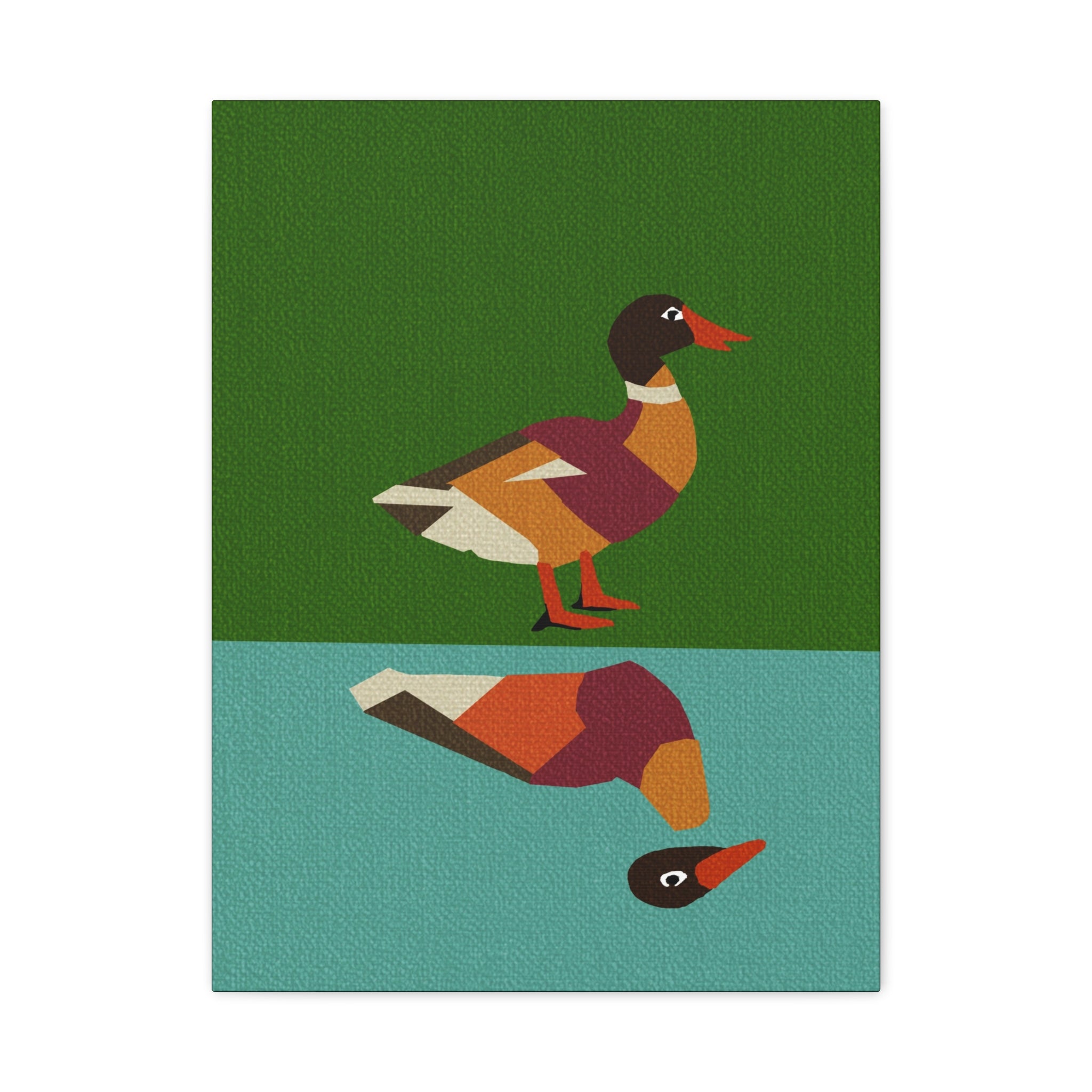 Midwest Modern Mallard Duck Cabin Pop Art Print - Matte Canvas, Stretched, 1.25" -  home decor, wall art, duck, vintage, cabin, cottage, shabby