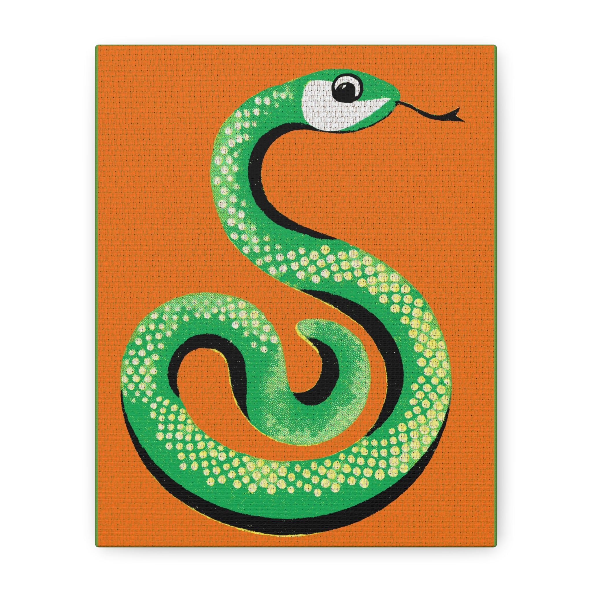 Retro Snake Pop Art Print -Matte Canvas, Stretched, 1.25"