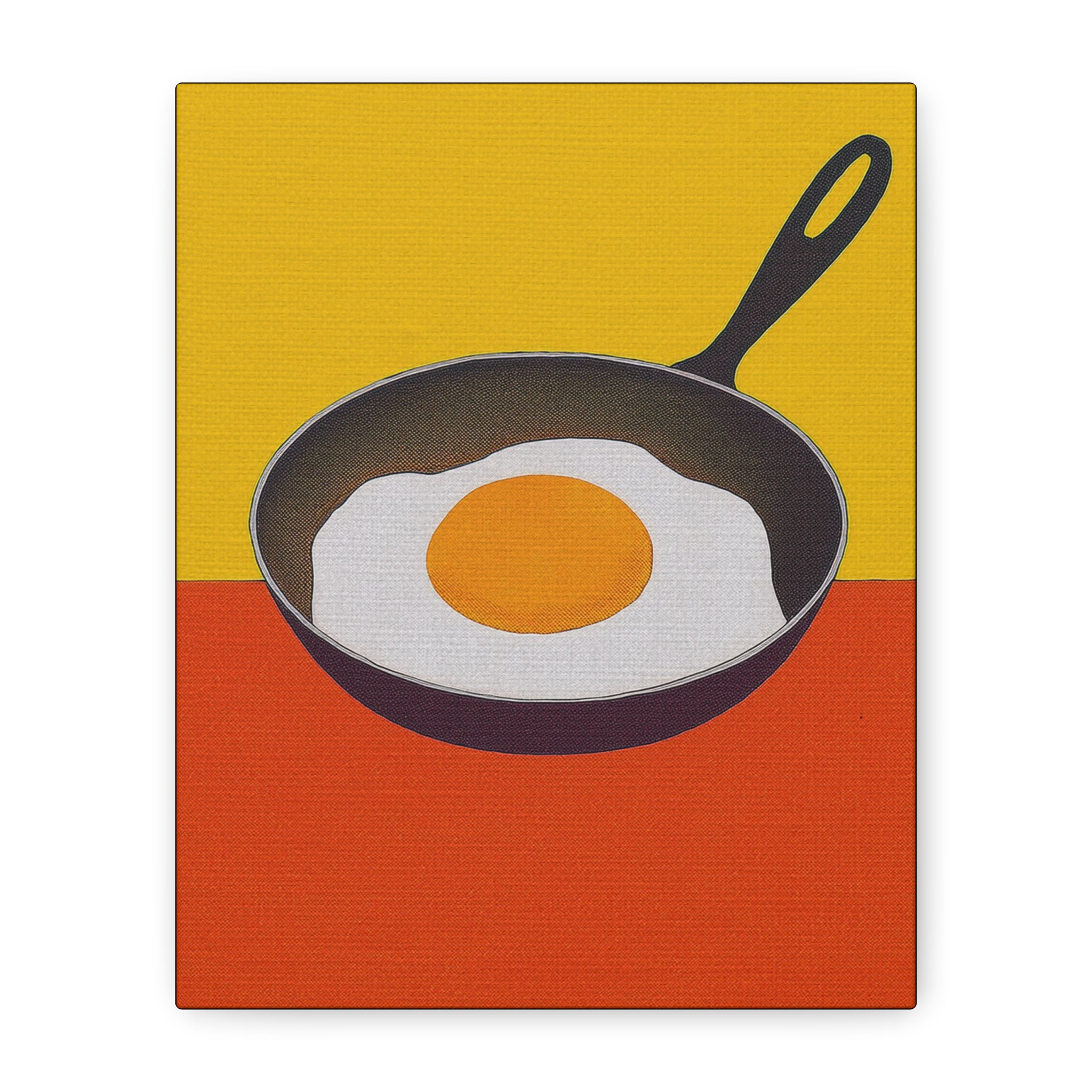 Midwest Modern Icon Pop Breakfast Time Fried Egg Print - Matte Canvas, Stretched, 1.25"