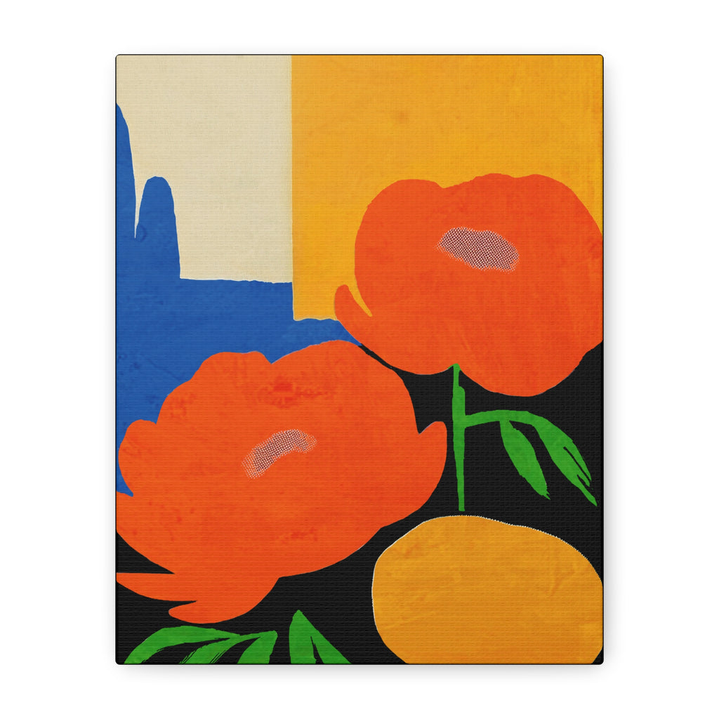 Midwest Modern Vibrant Peony Print - Matte Canvas, Stretched, 1.25"