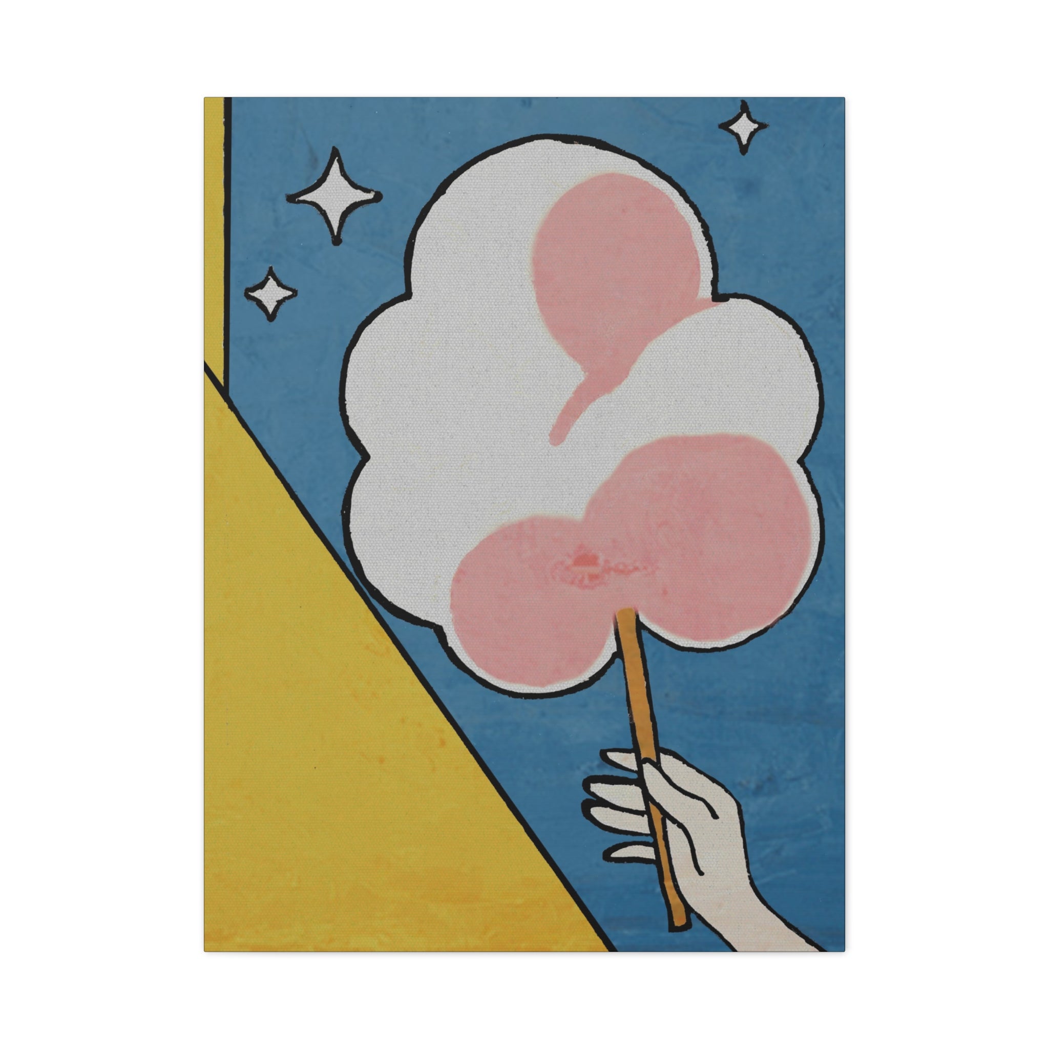 Comfort Food Pop Art Print - Cotton Candy - Matte Canvas, Stretched, 1.25"