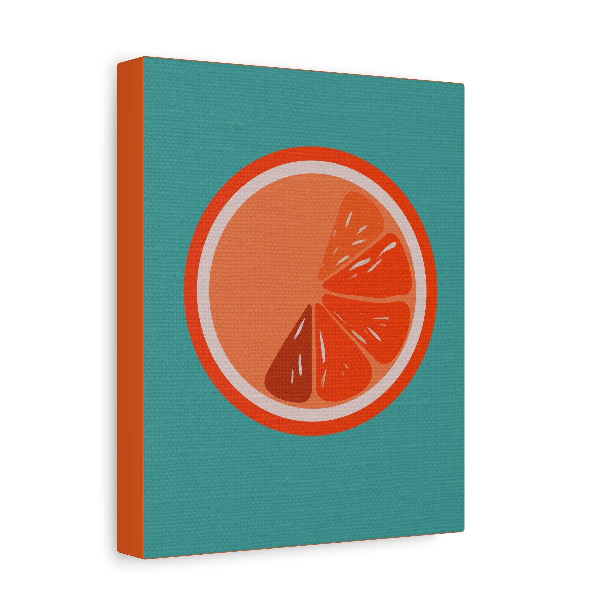 Midwest Modern Icon Pop Art Orange Slice Print - Matte Canvas, Stretched, 1.25" - wall decor, fun art,  bold, fruit, orange