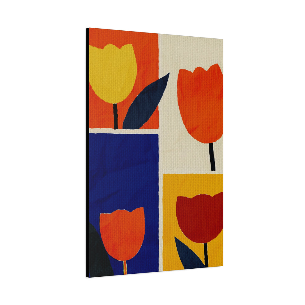 Midwest Modern Bold Tulip Collage Print - Matte Canvas, Stretched, 1.25"
