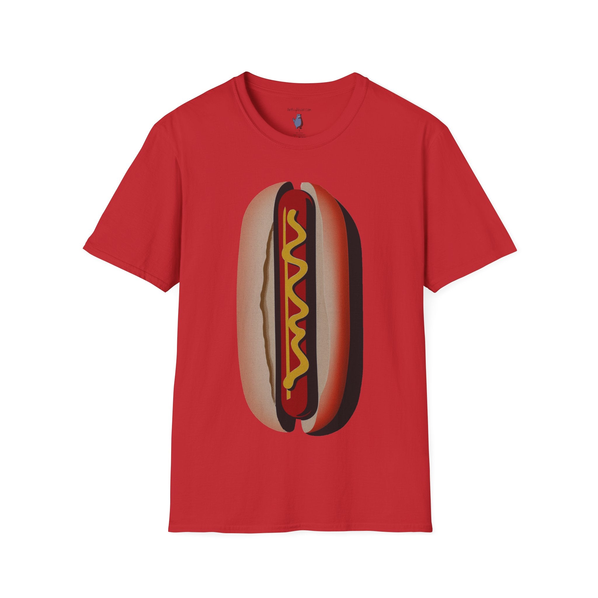 Hot Dog Graphic Art Tee - 100% Cotton T-Shirt