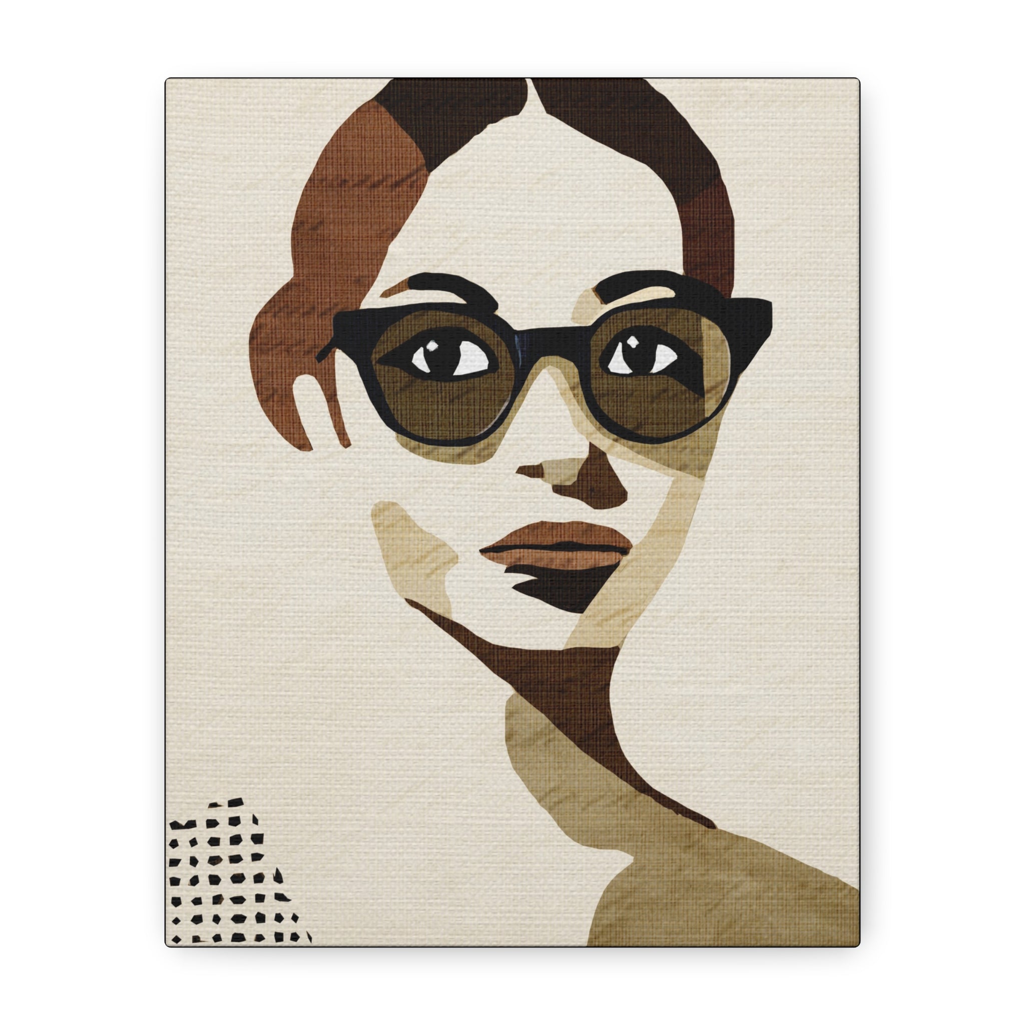 Midwest Modern Woman Portrait in Paper Print - Matte Canvas, Stretched, 1.25" -  home decor, wall art, portrait, woman