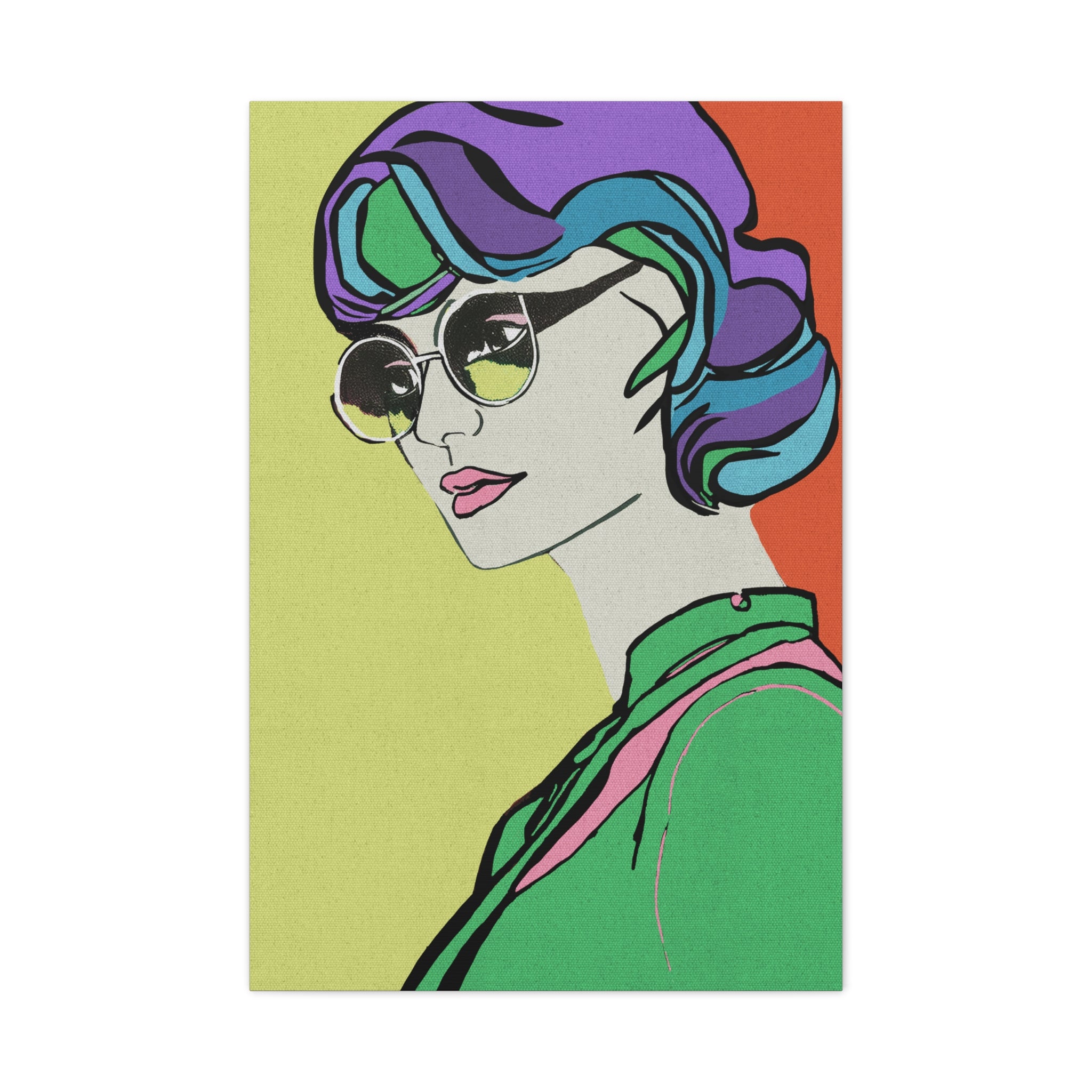 Dreamy Woman No. 2 Modern Graphic Art Print - Matte Canvas, Stretched, 1.25"