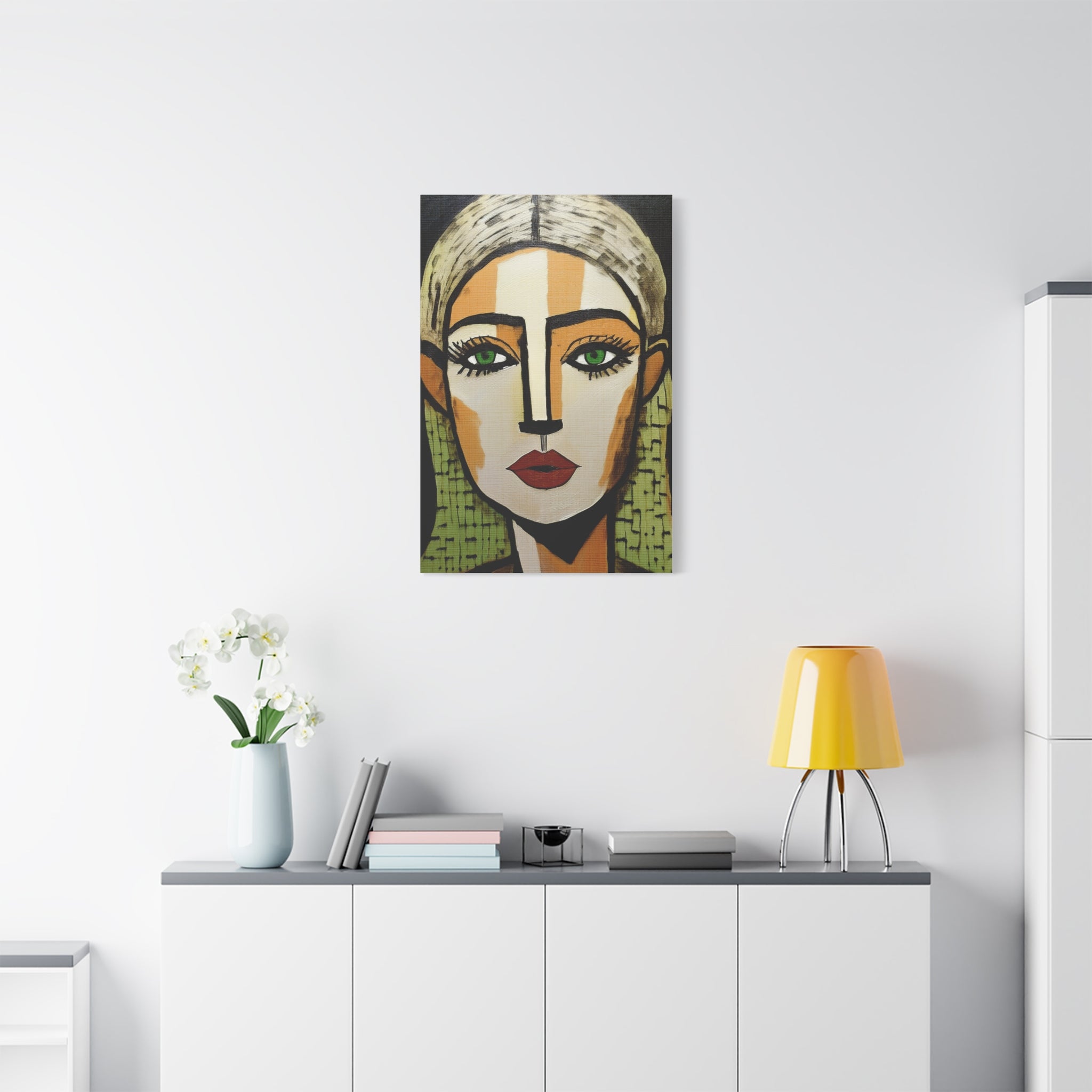 Abstract Textured Woman Portrait Art Print - Matte Canvas, Stretched, 1.25"