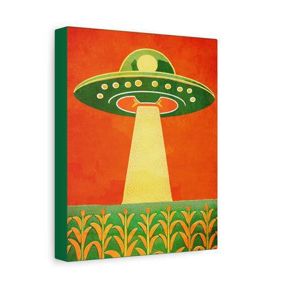 Midwest Modern UFO and Corn Art Print - Matte Canvas, Stretched, 1.25"
