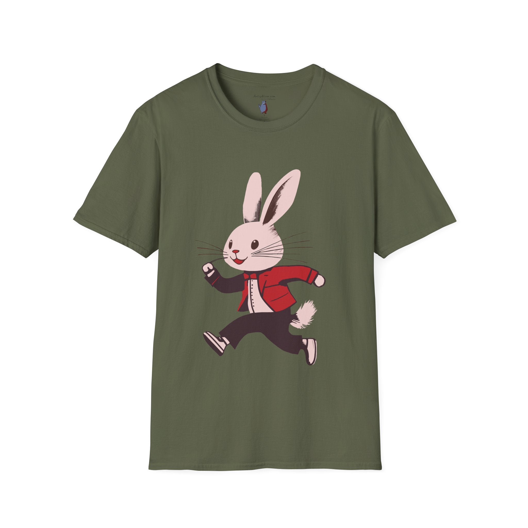Midwest Modern Run Rabbit Run #2- 100% Cotton Graphic Tee - animal lovers, rabbit, bunny, easter, spring