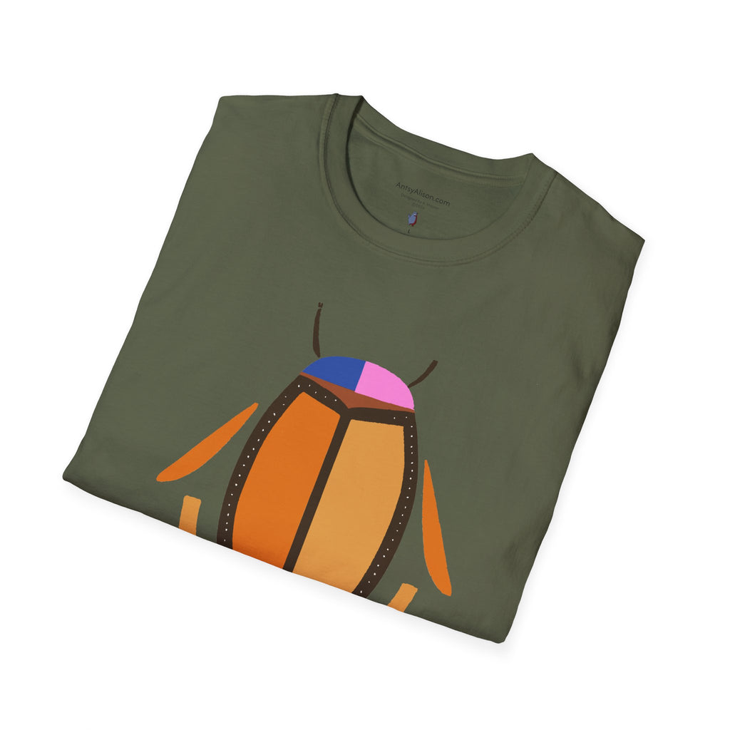 Midwest Modern Graphic Abstract Insect Beetle - Unisex Softstyle T-Shirt