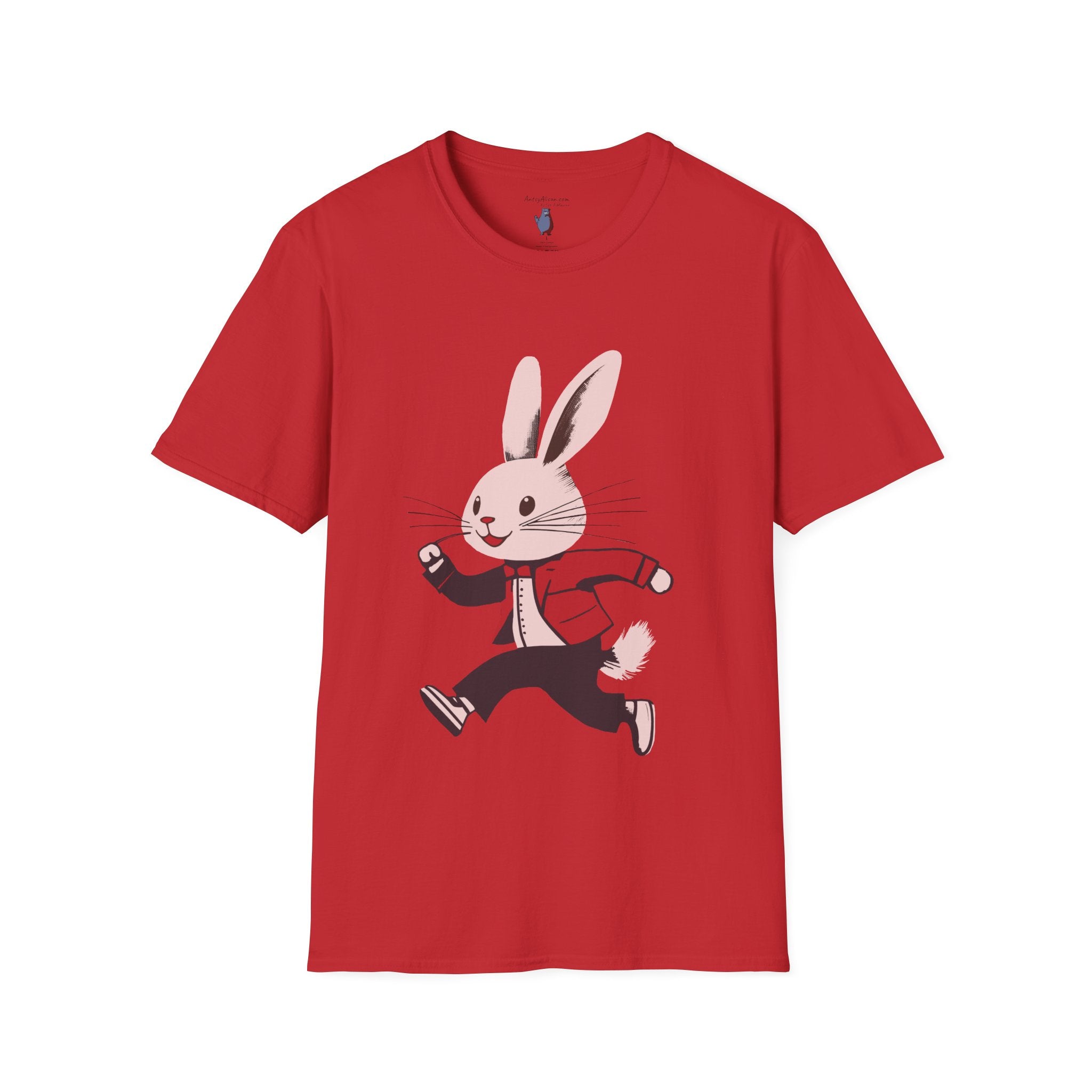 Midwest Modern Run Rabbit Run #2- 100% Cotton Graphic Tee - animal lovers, rabbit, bunny, easter, spring