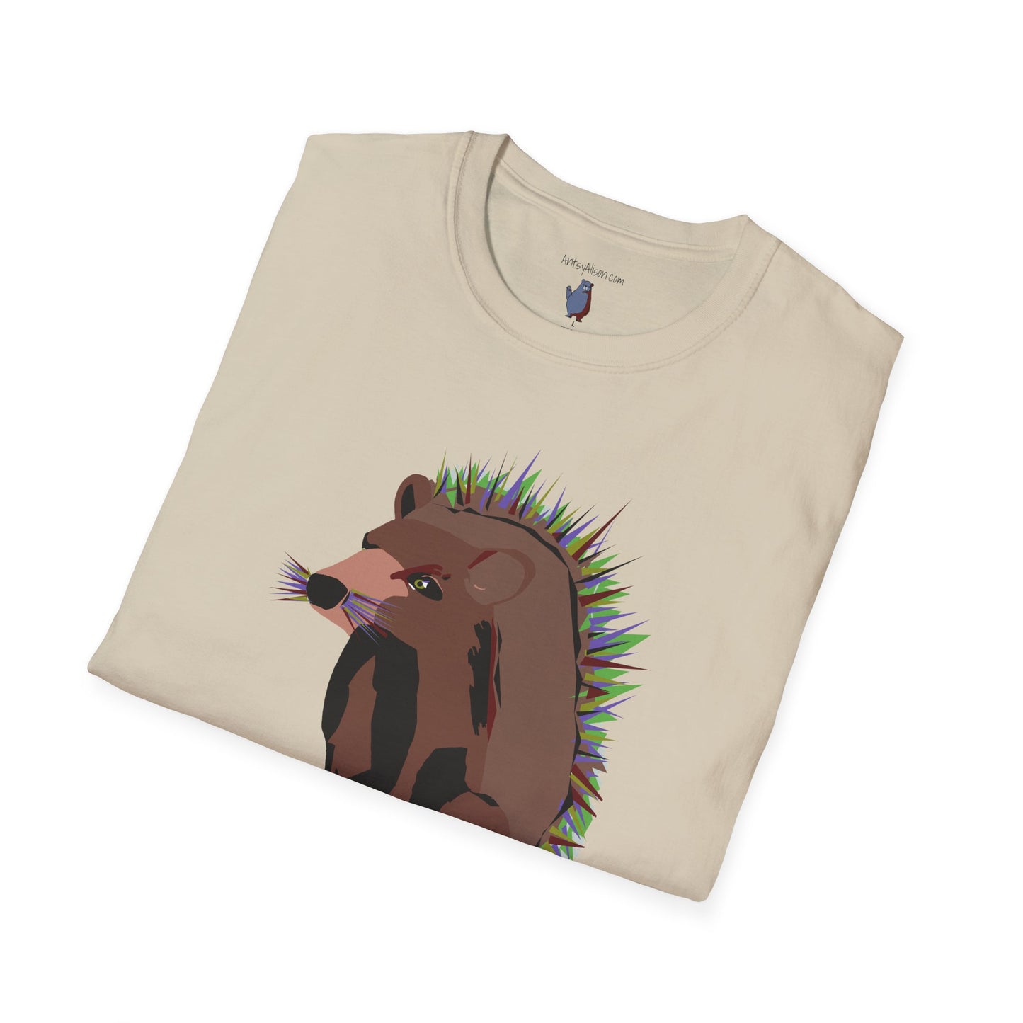 Stick With Me Graphic Art Porcupine Tee - 100% Cotton T-Shirt