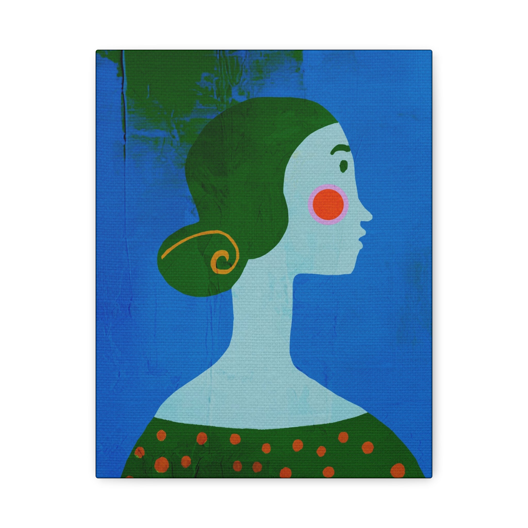 Midwest Modern Pop Art Girl Portrait No. 2 Print - Matte Canvas, Stretched, 1.25" -  home decor, wall art, portrait, woman