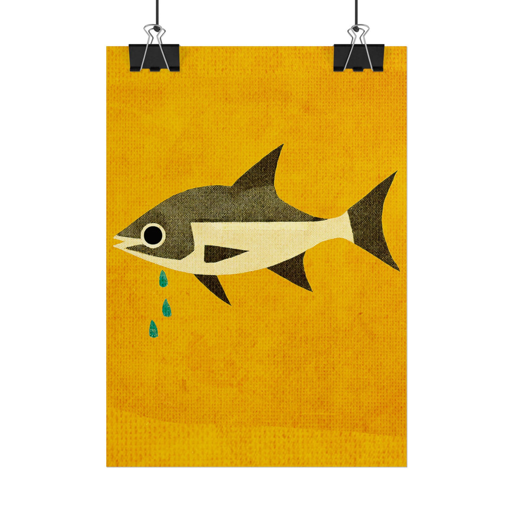 Don't Cry Mod Abstract Fish Art Print Rolled Poster | Wall Art, Midwest Mod, Fish, Fishing