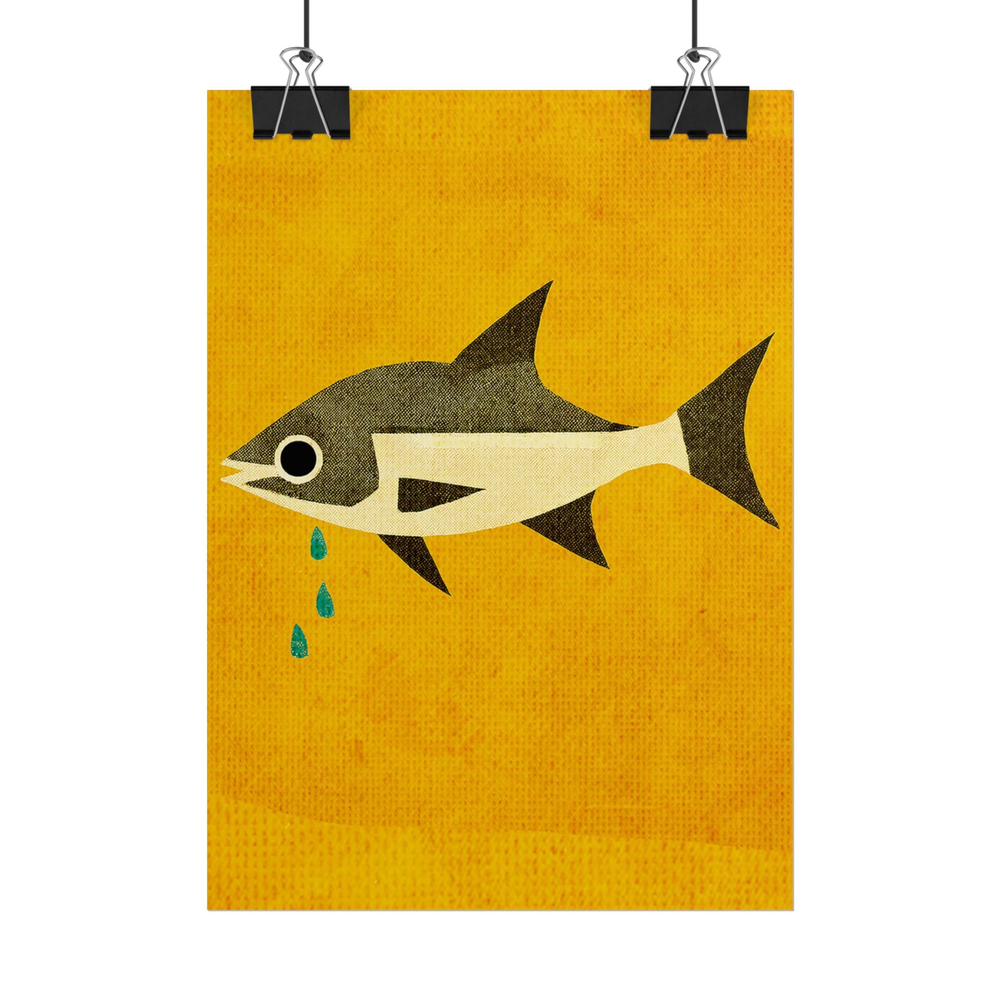 Don't Cry Mod Abstract Fish Art Print Rolled Poster | Wall Art, Midwest Mod, Fish, Fishing