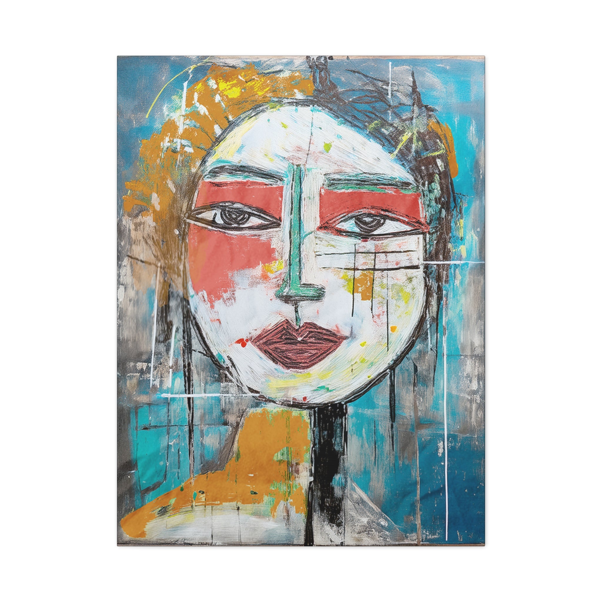 Abstract Midwest Mod Woman Portrait Chaos -  Matte Canvas, Stretched, 1.25"