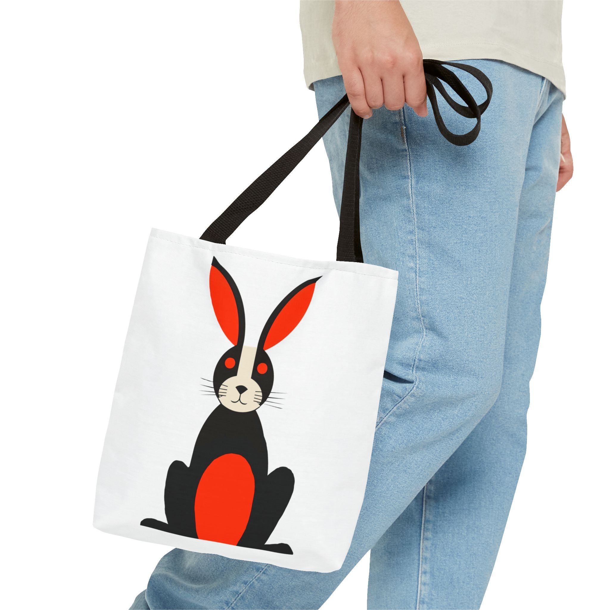 Midwest Mod Whimsical Bunny Rabbit Tote Bag, Eco-Friendly Shopping Bag, Beach Tote, Gift for Nature Lovers, Summer Accessory, Lightweight Carryall